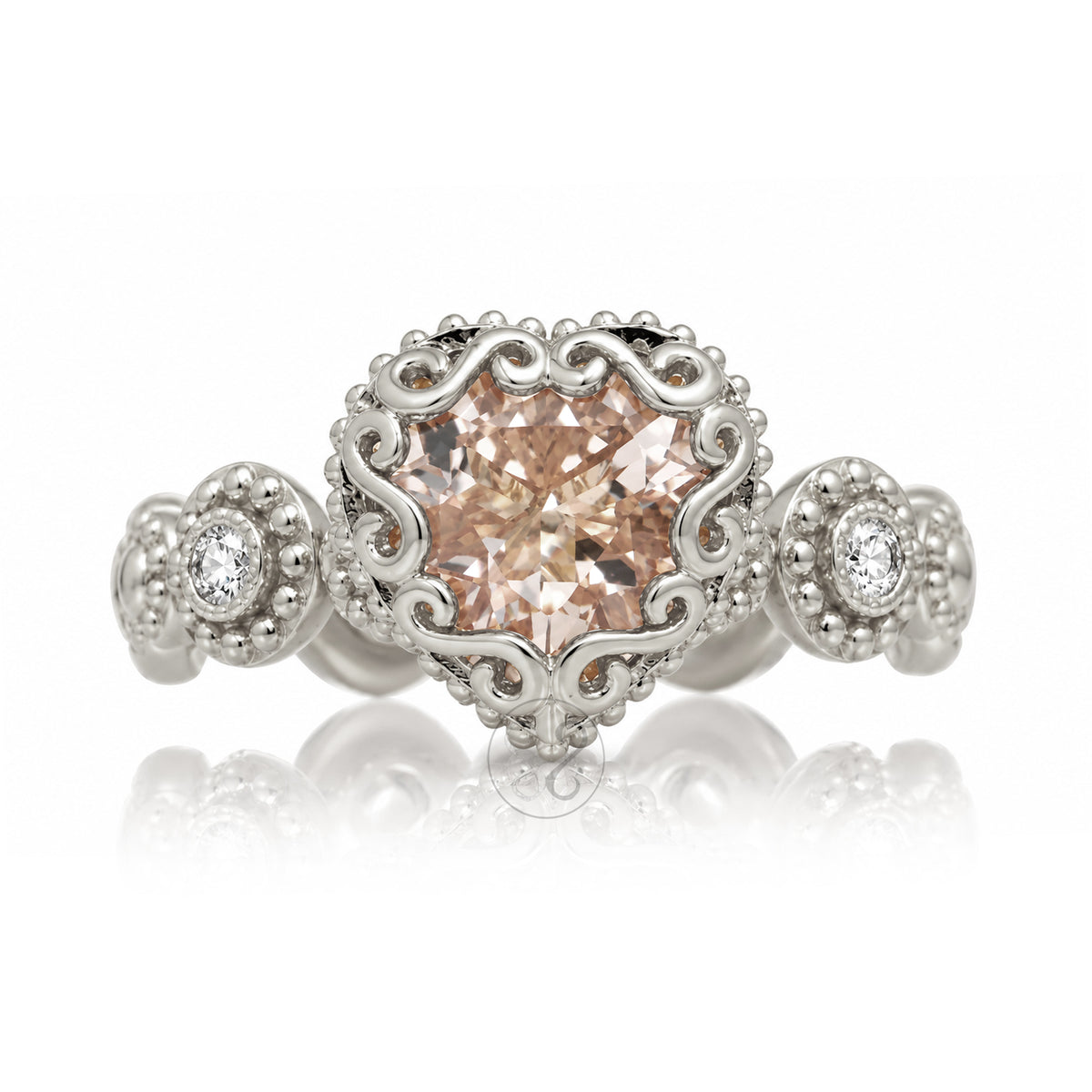 The Nilda Heart Morganite Ring