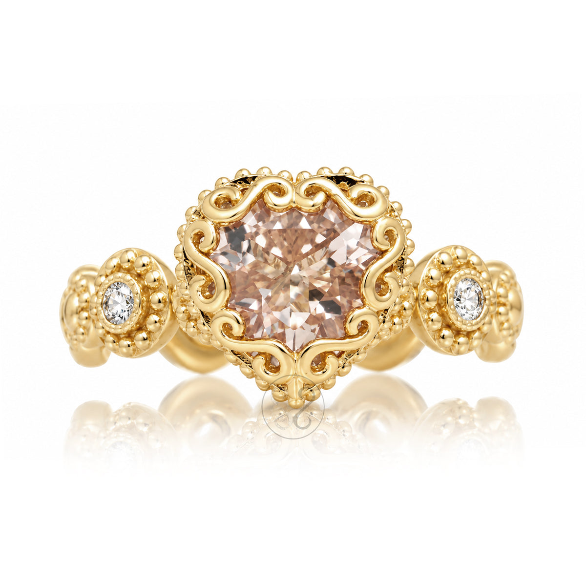The Nilda Heart Morganite Ring