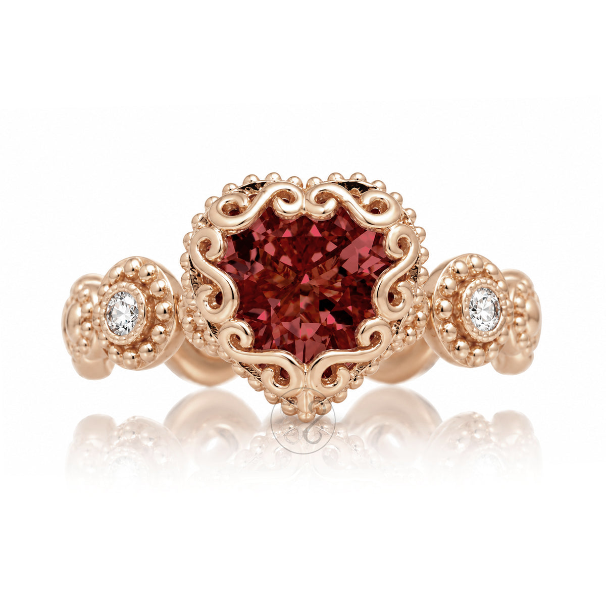 The Nilda Heart Ruby Ring