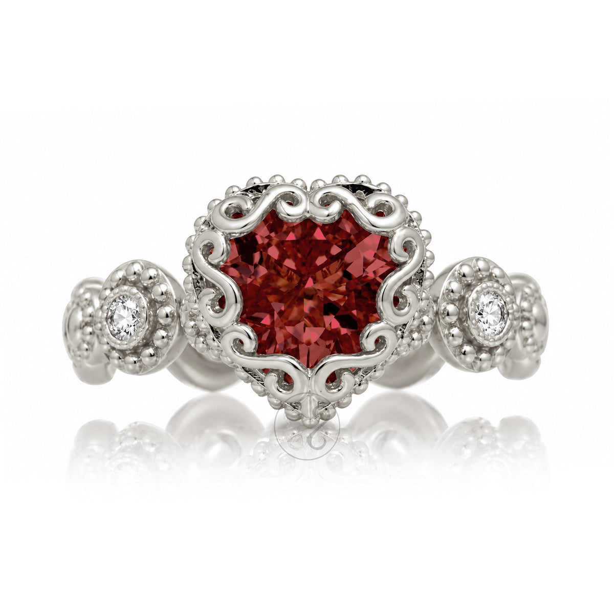 The Nilda Heart Ruby Ring