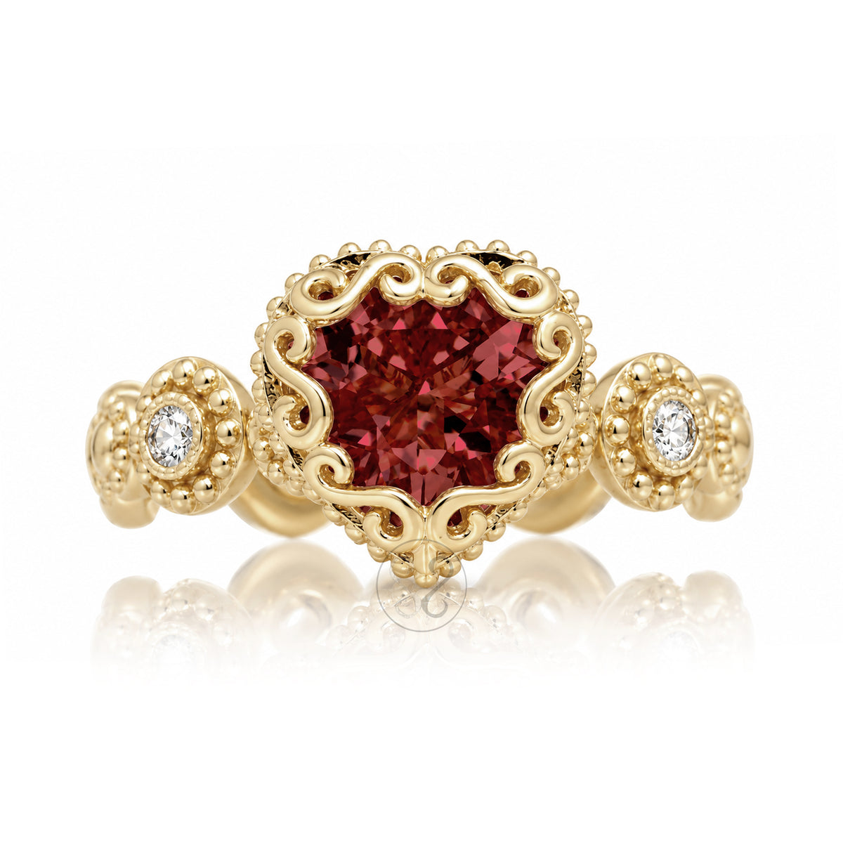The Nilda Heart Ruby Ring