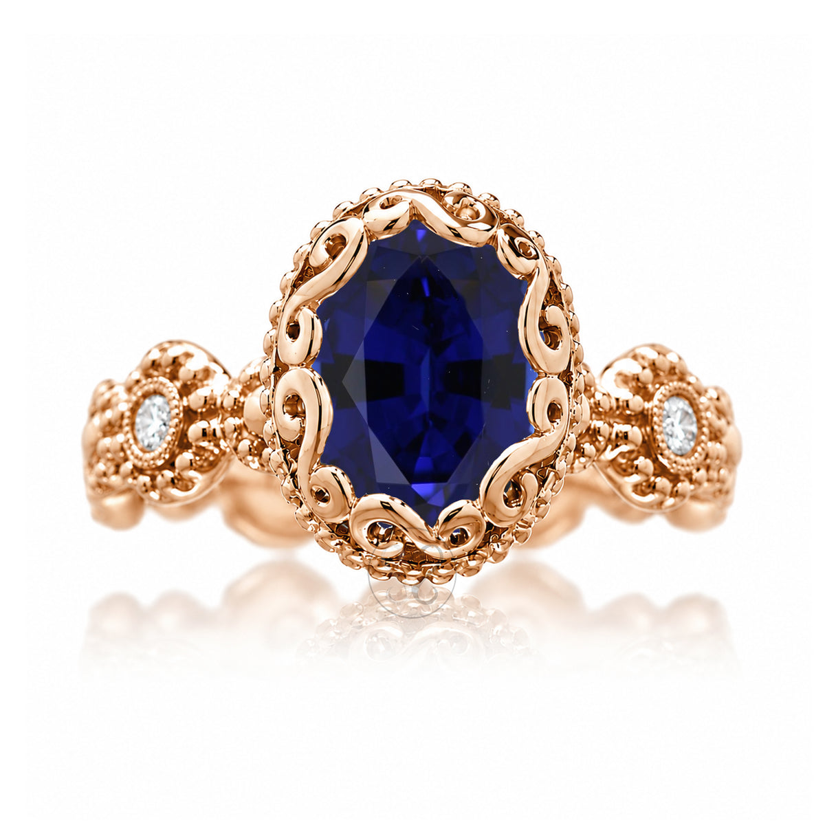 The Nilda Oval Blue Sapphire Ring