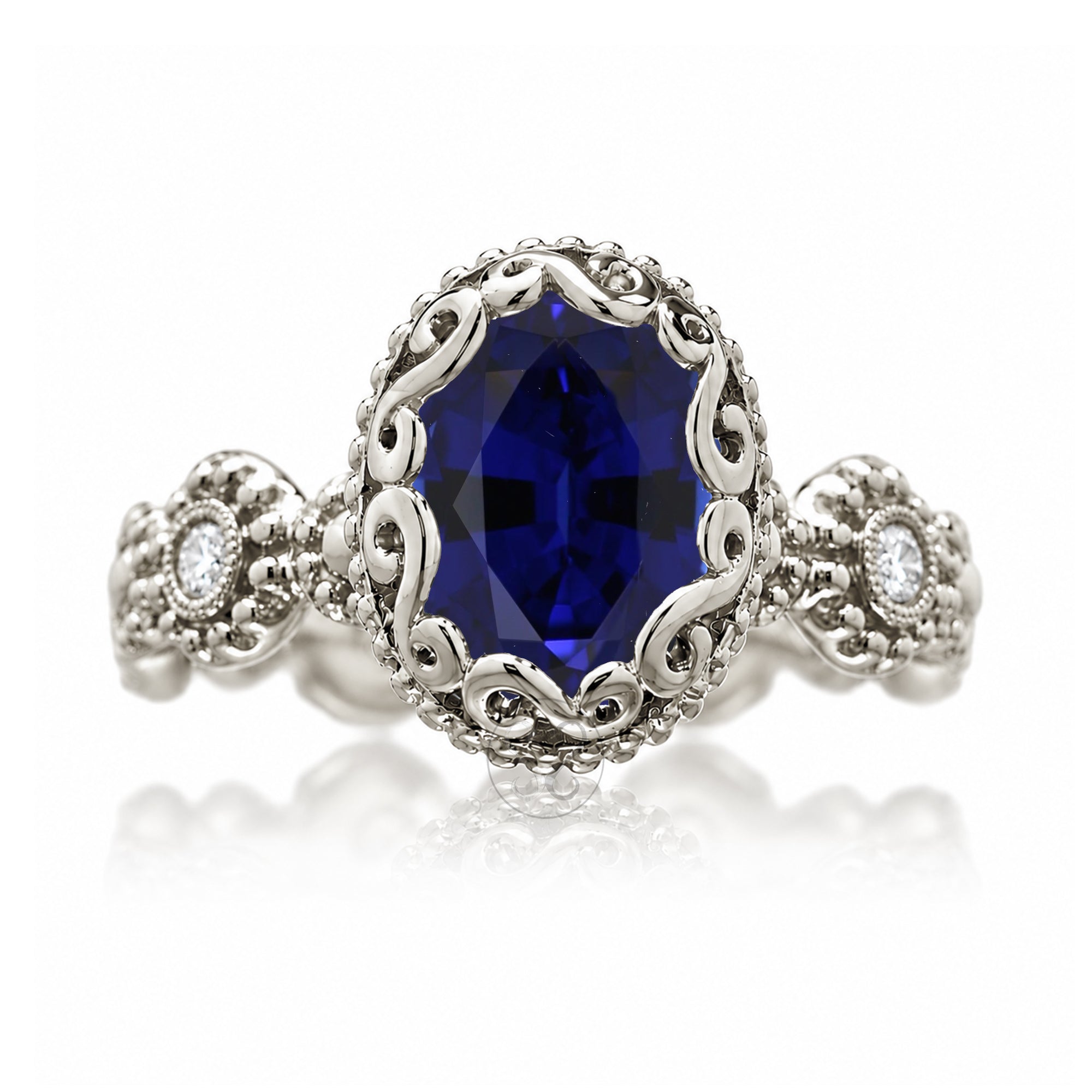 The Nilda Oval Blue Sapphire Ring