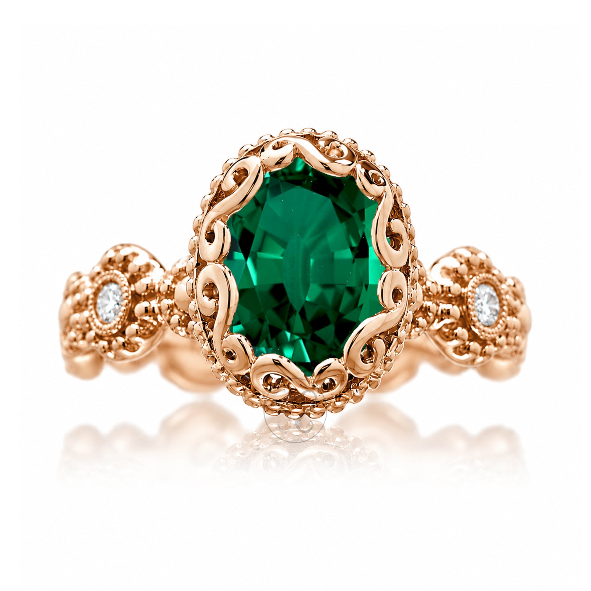 The Nilda Oval Emerald Ring