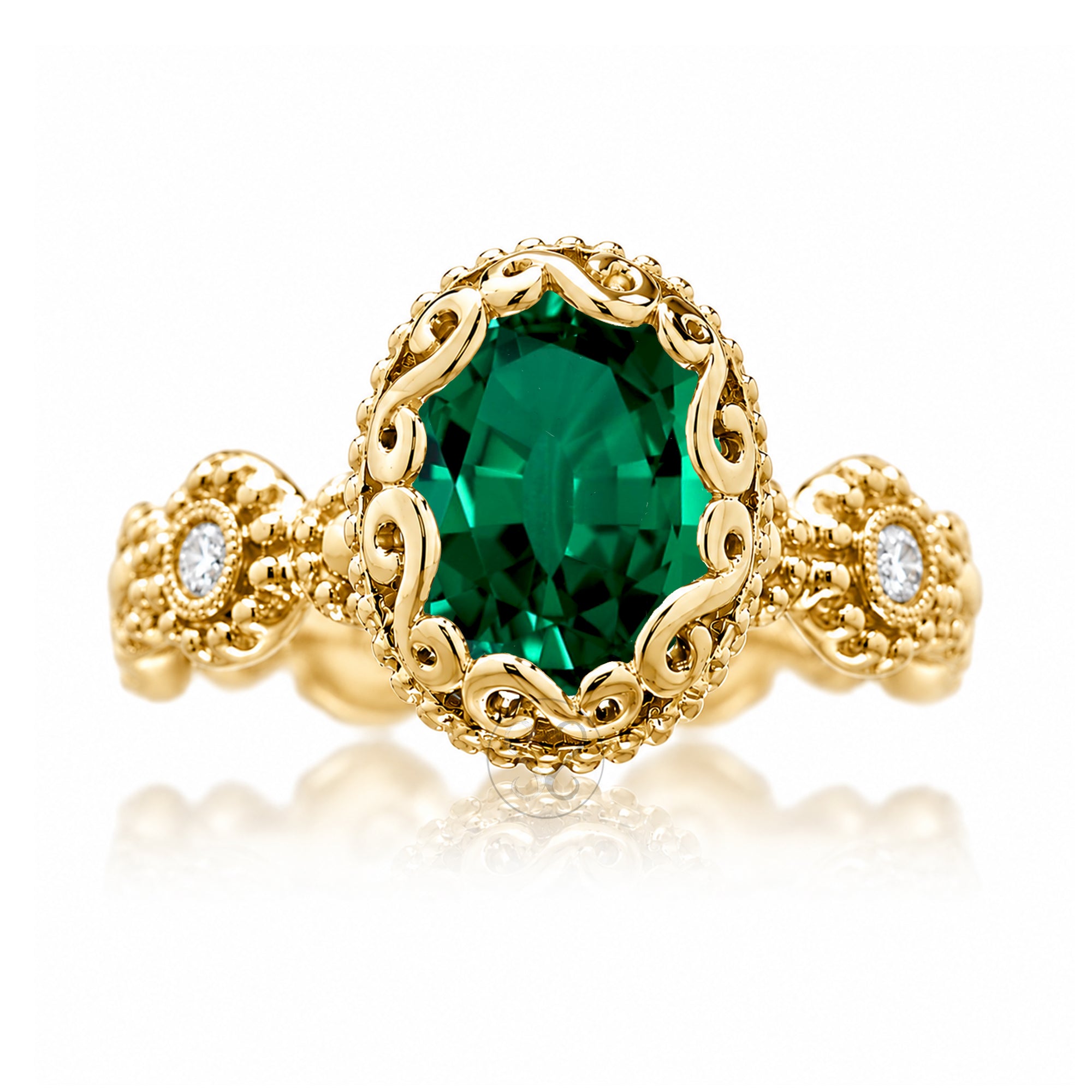 The Nilda Oval Emerald Ring