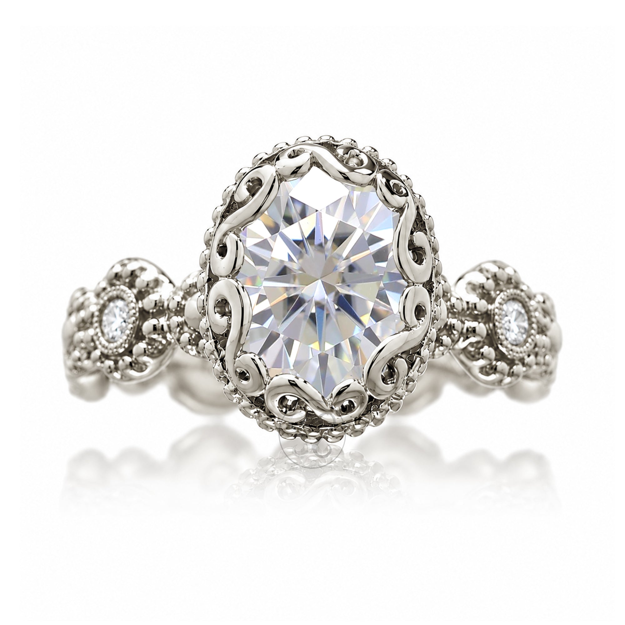 The Nilda Oval Moissanite Ring