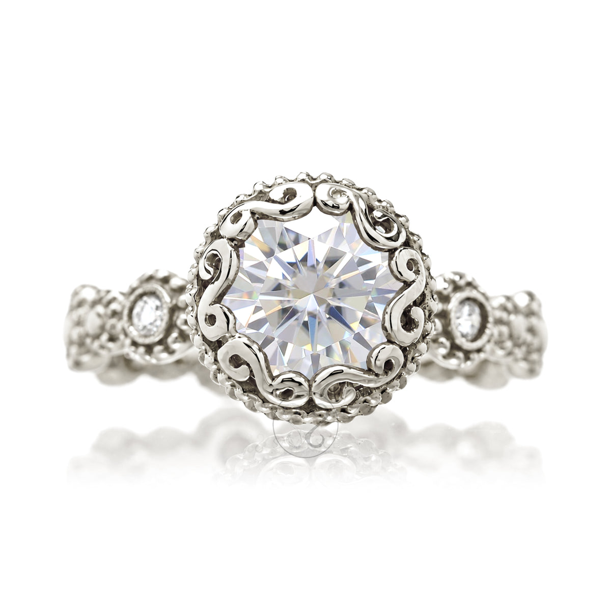 The Nilda Round Moissanite Ring