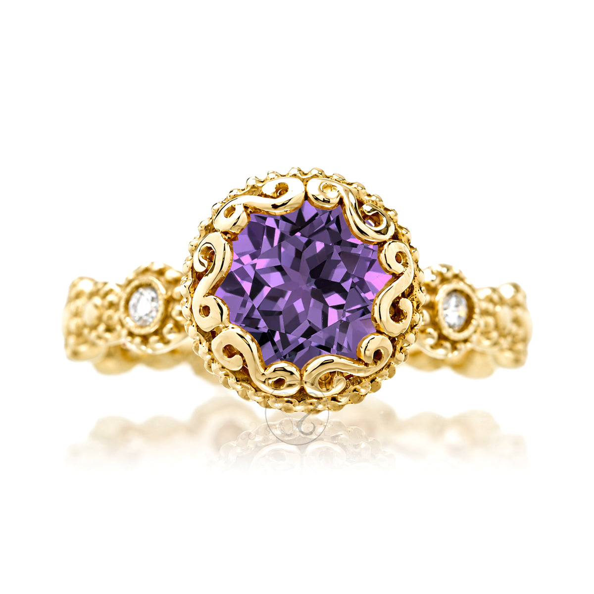 The Nilda Round Amethyst Ring