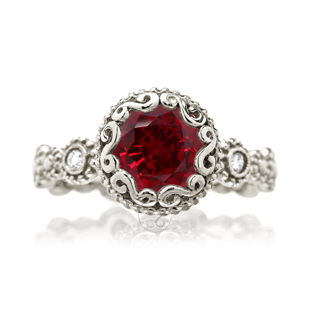 The Nilda Round Ruby Ring