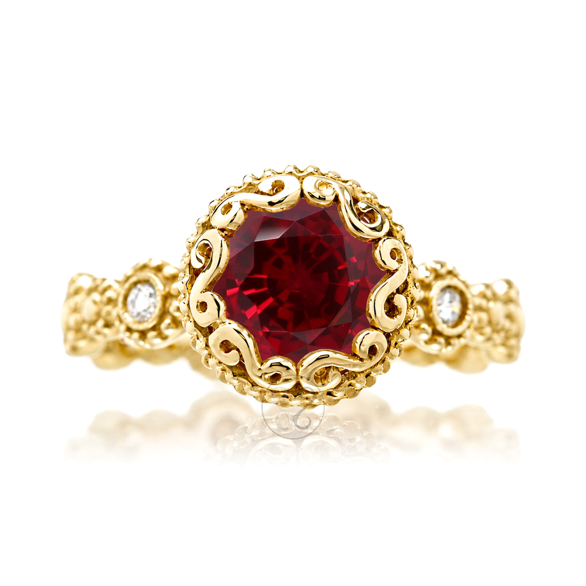 The Nilda Round Ruby Ring
