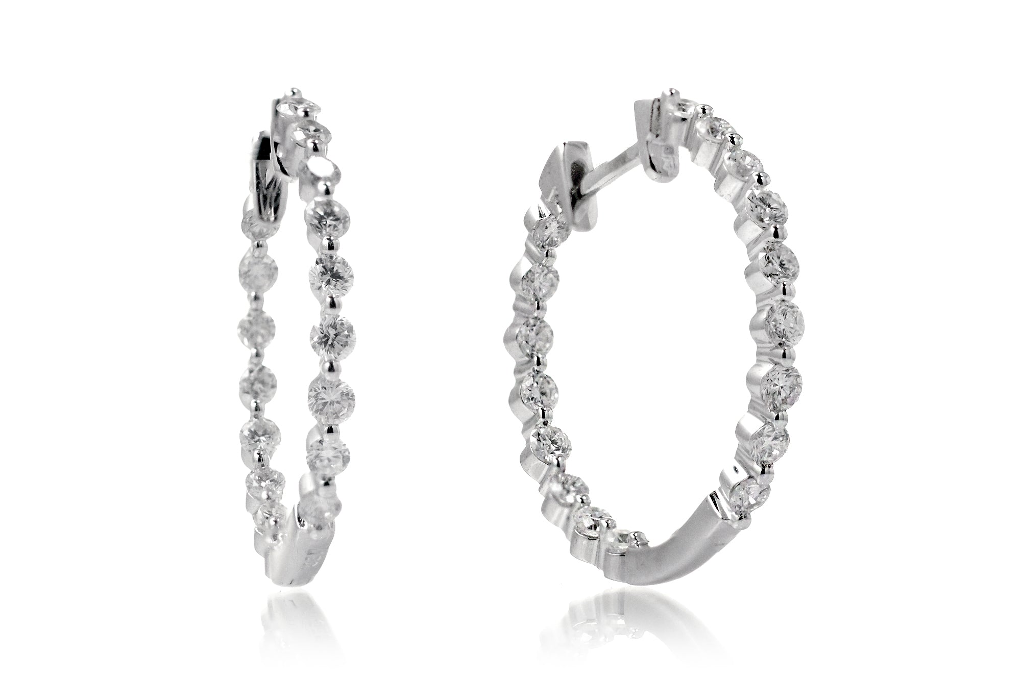 Nora Inside Out Diamond Hoop Earrings