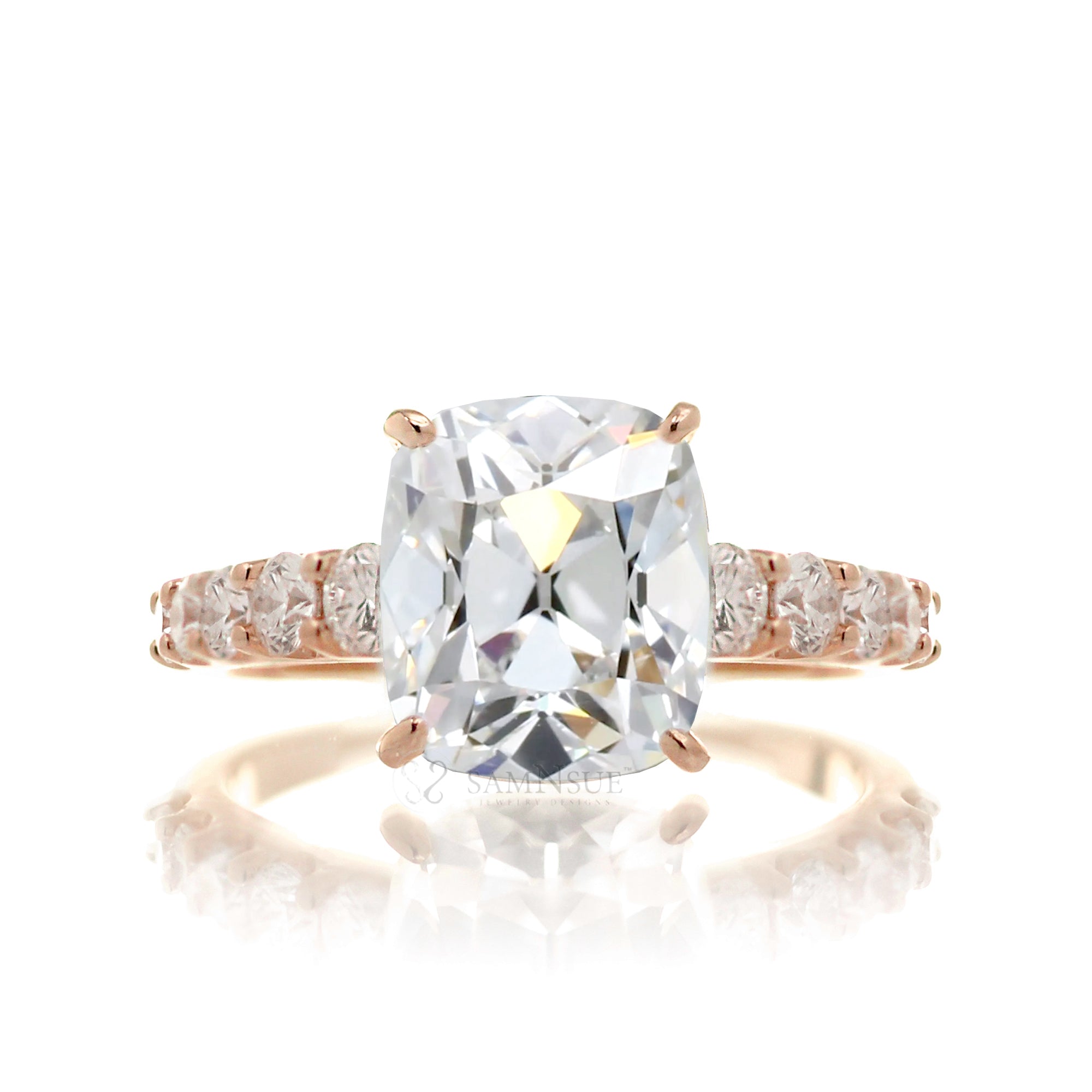The Aria Cushion Moissanite Ring