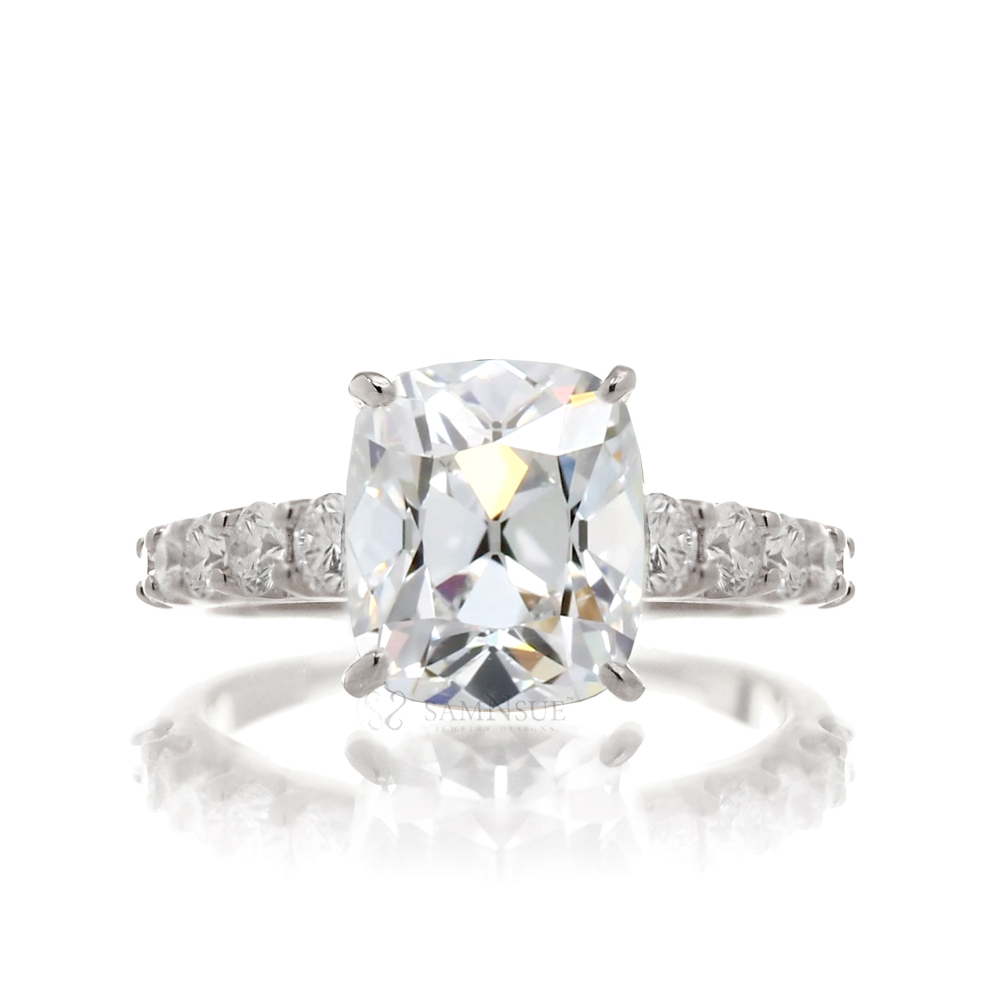 The Aria Cushion Moissanite Ring