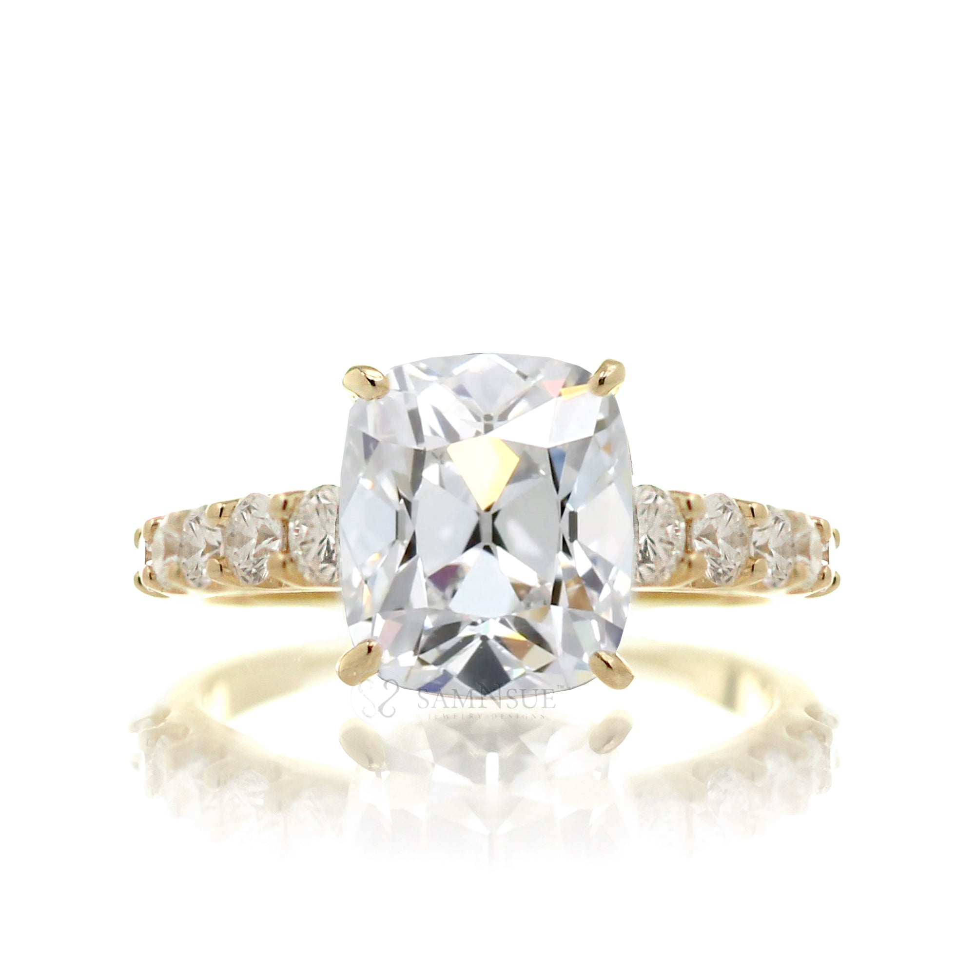 The Aria Cushion Moissanite Ring