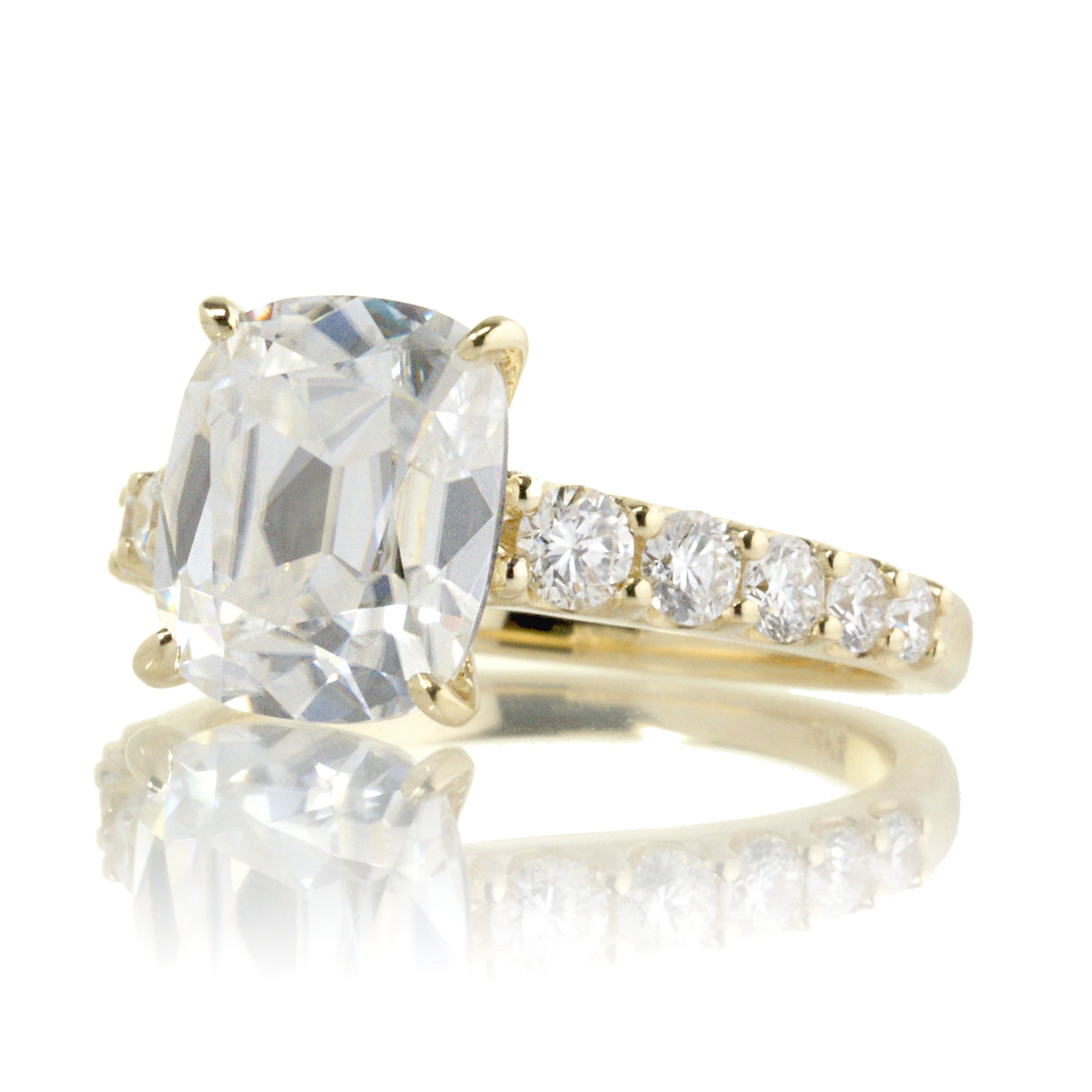 The Aria Cushion Moissanite Ring