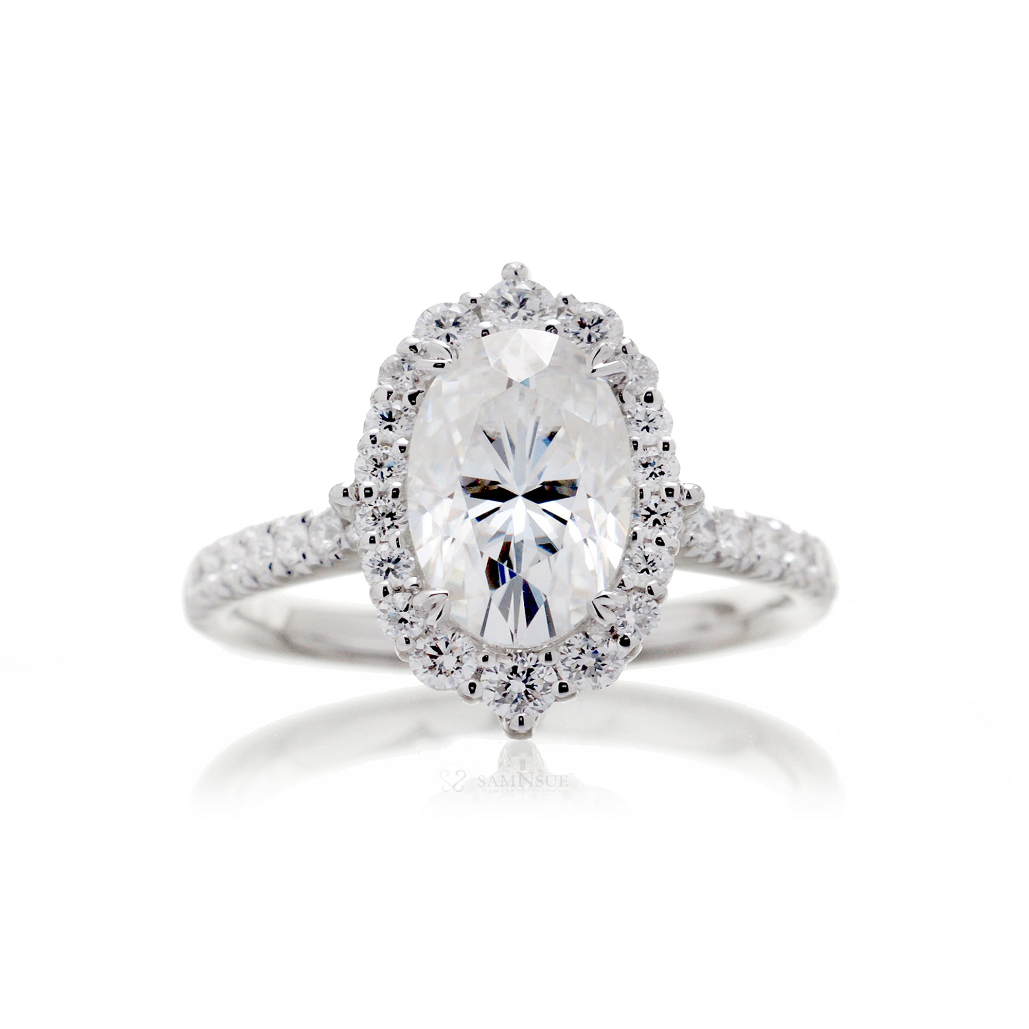 The Haley Oval Moissanite Engagement Ring With A Vintage Touch