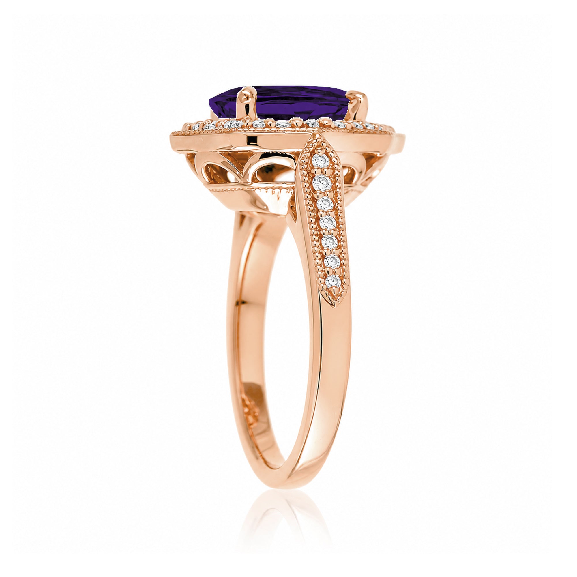 The Genevieve Emerald Cut Amethyst Ring