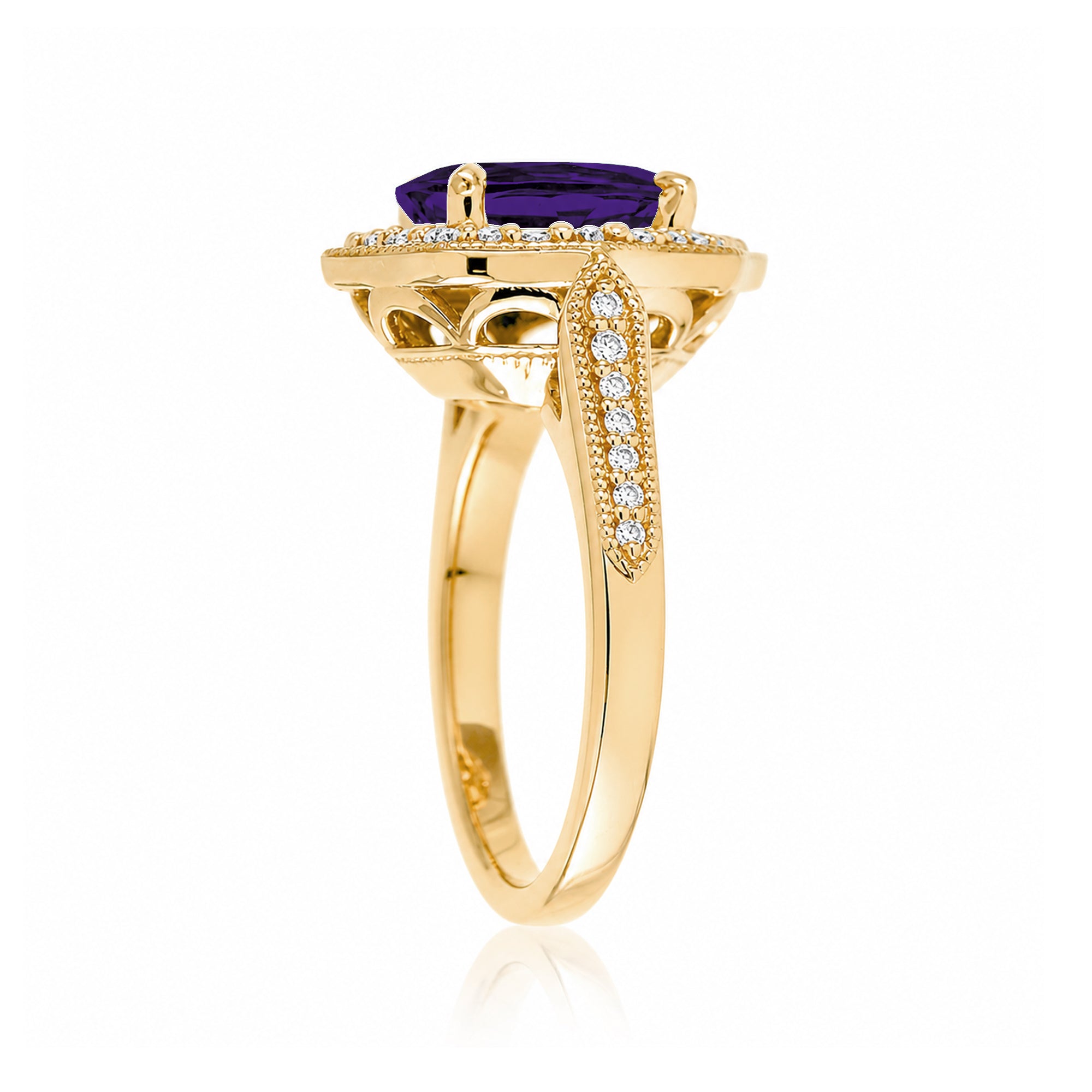 The Genevieve Emerald Cut Amethyst Ring
