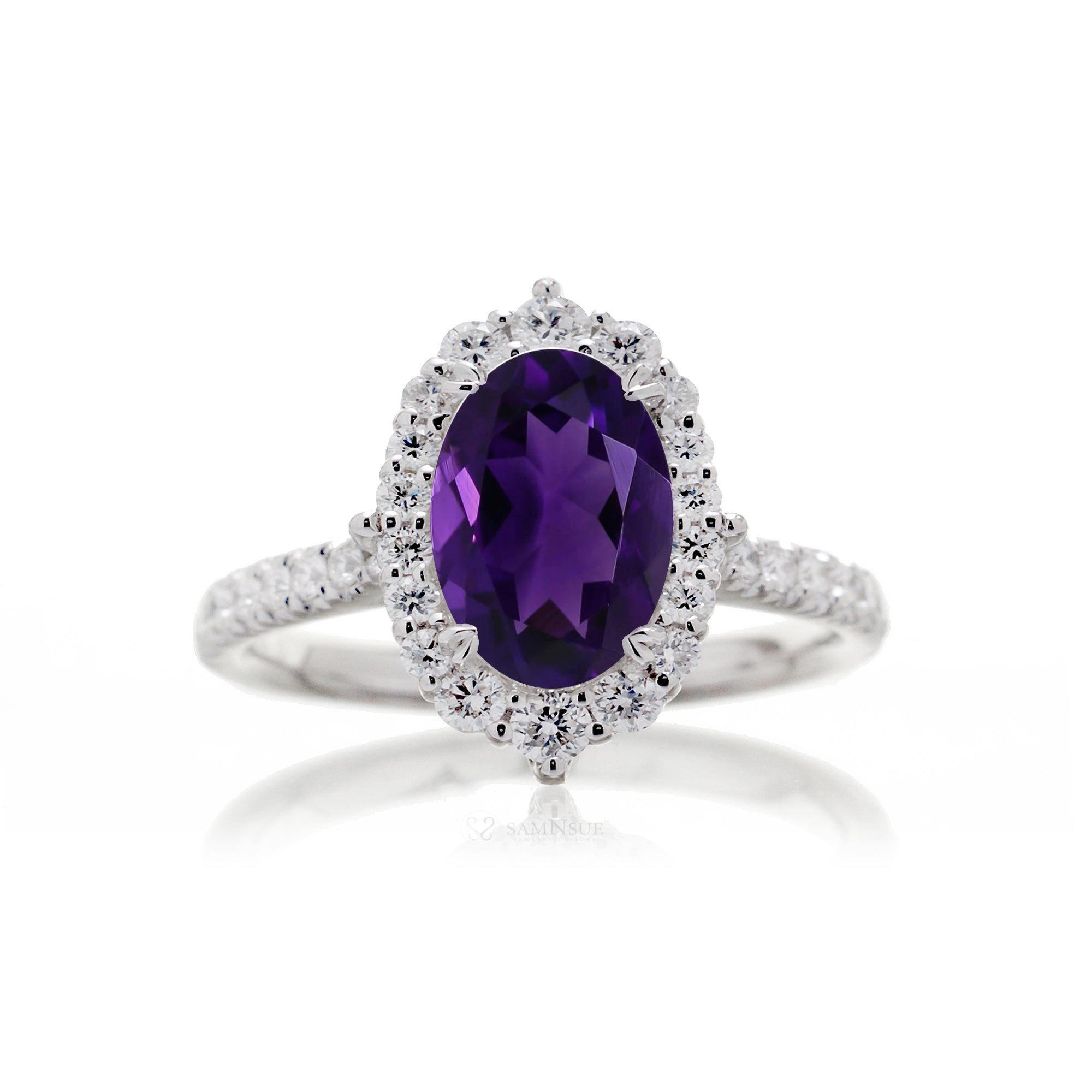 The Haley Oval Cut Amethyst Ring