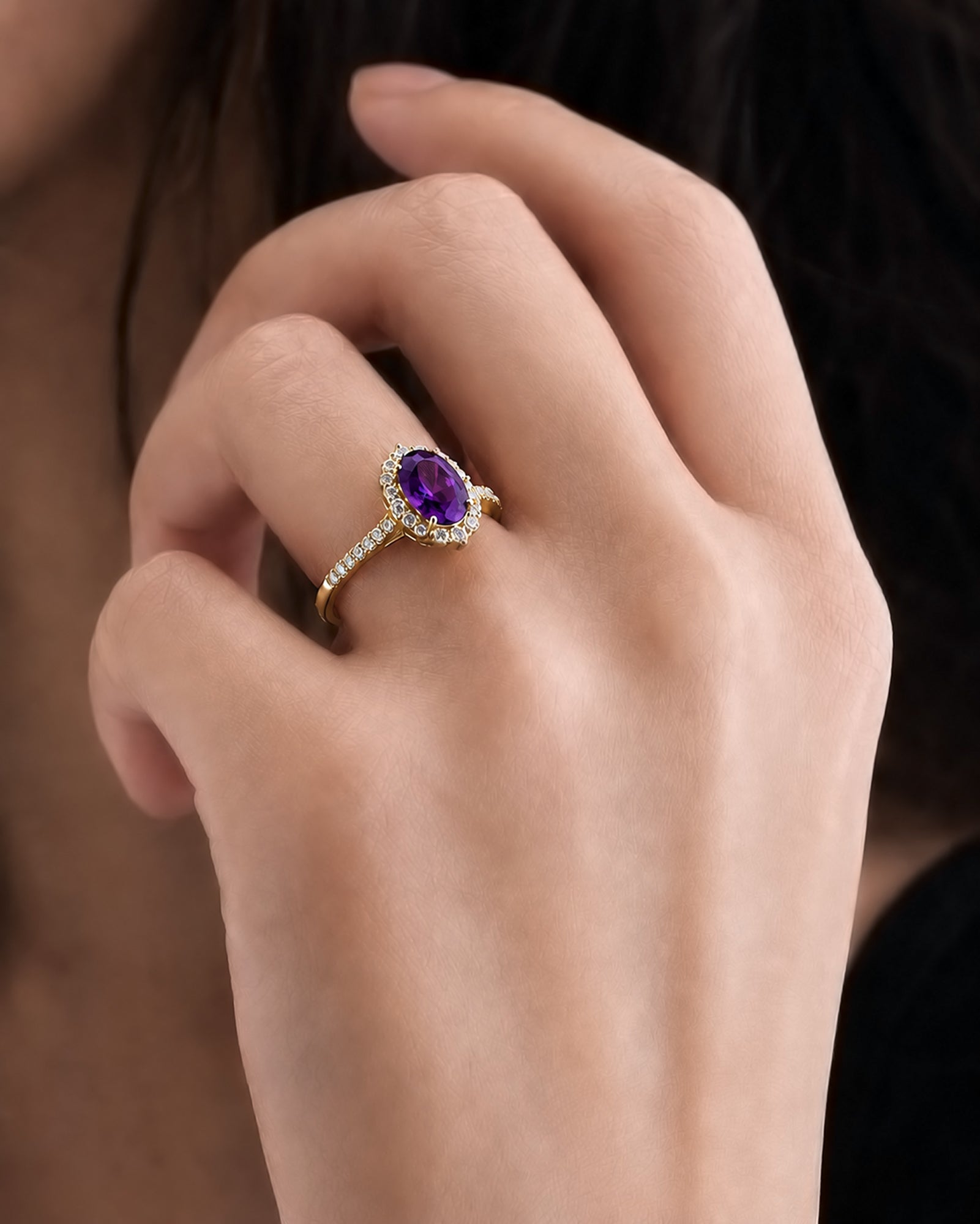 The Haley Oval Cut Amethyst Ring