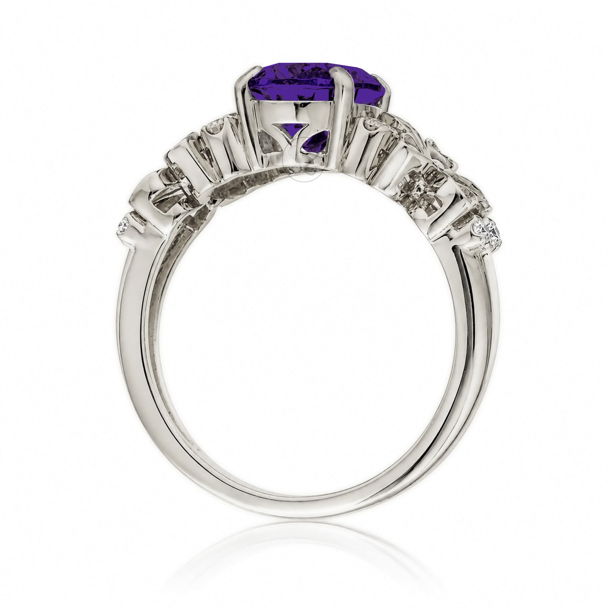 The Island Plumeria Oval Amethyst Ring