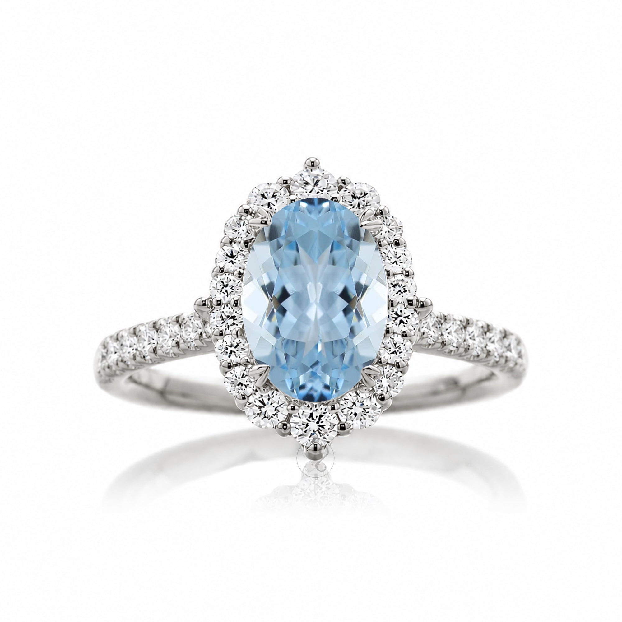 The Haley Oval Cut Aquamarine Ring