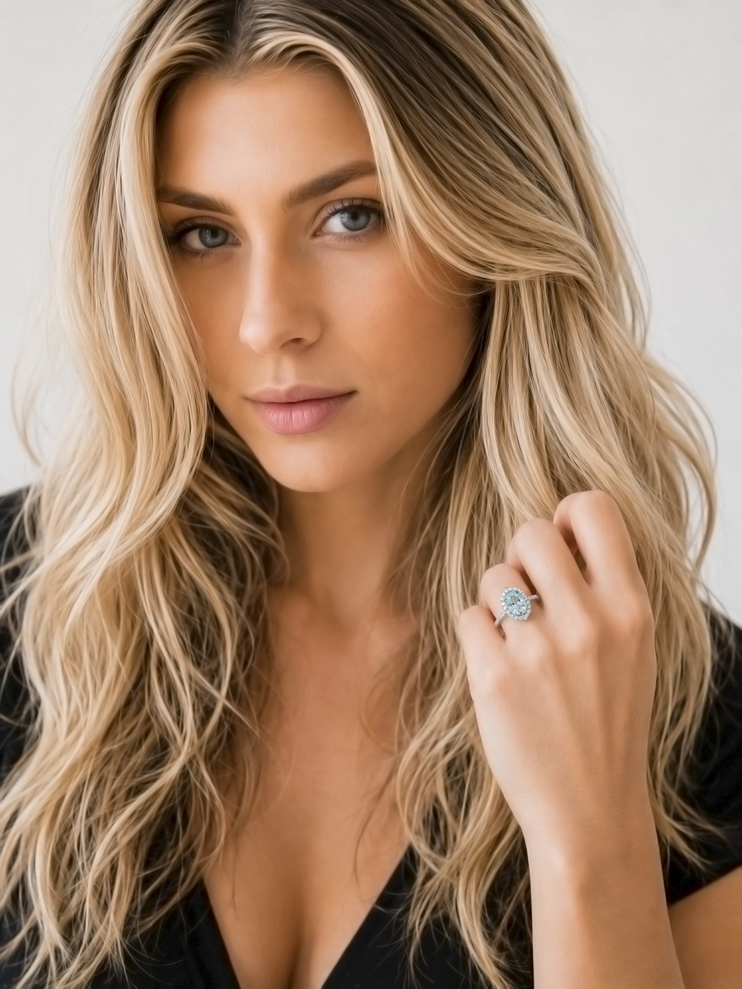 The Haley Oval Cut Aquamarine Ring
