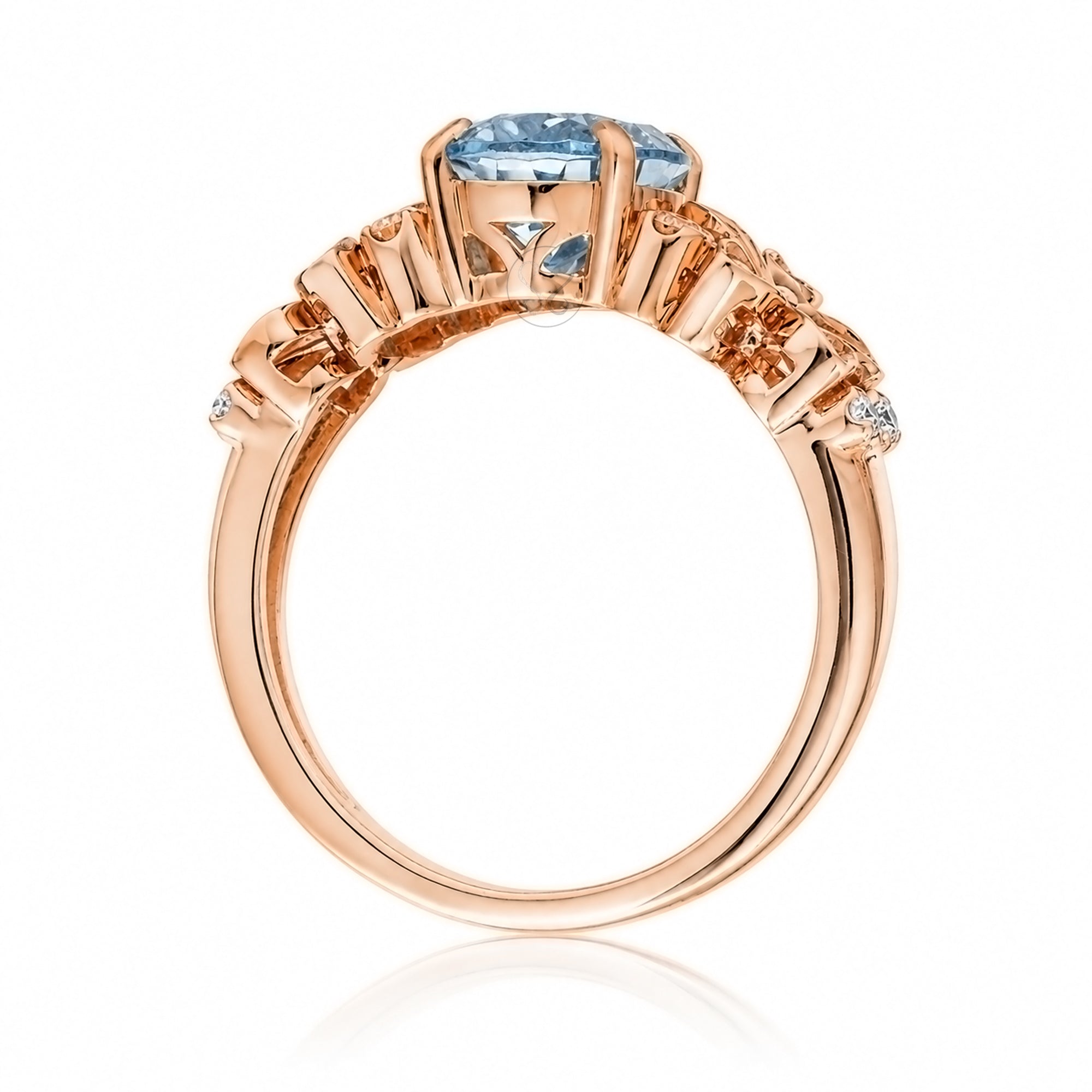 The Island Plumeria Oval Aquamarine Ring
