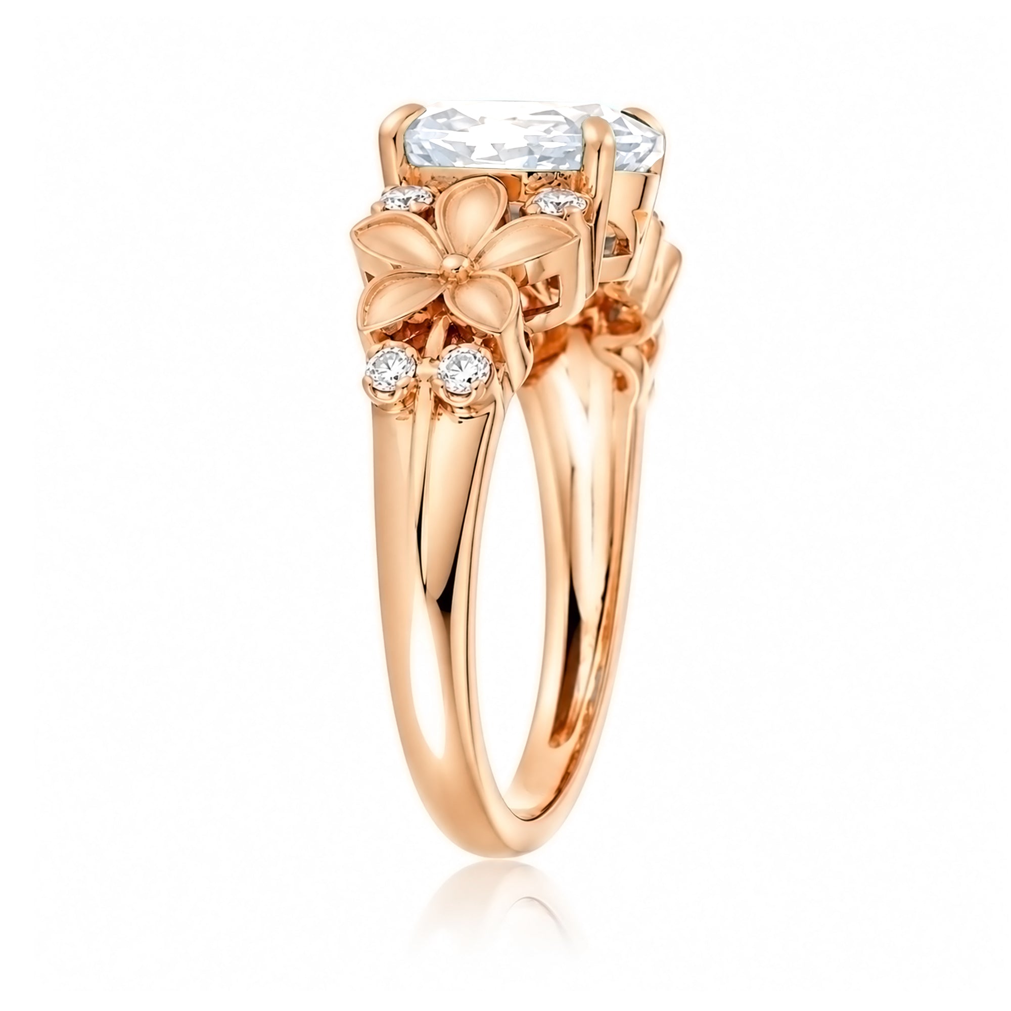The Island Plumeria Oval Cut Diamond Ring