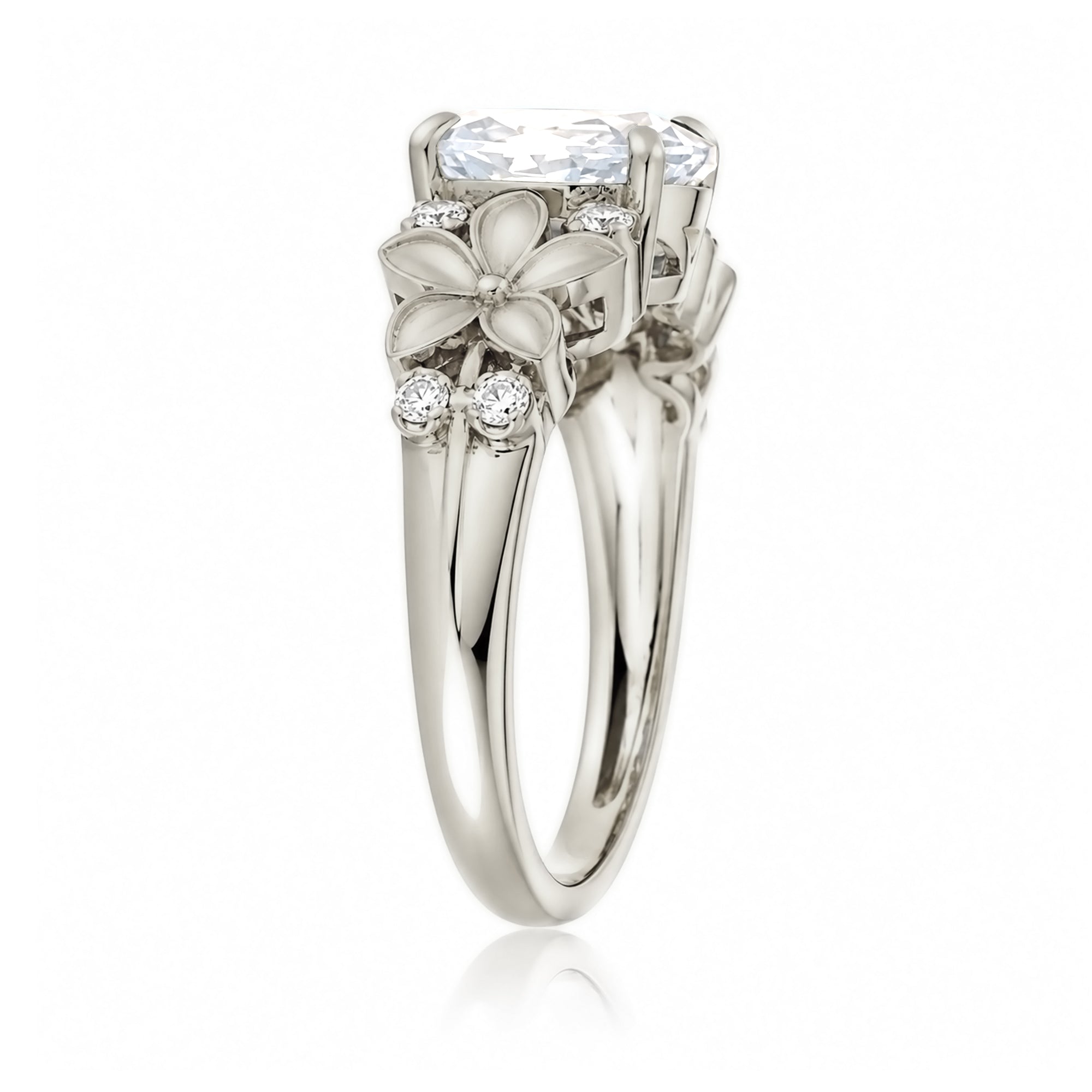 The Island Plumeria Oval Cut Diamond Ring