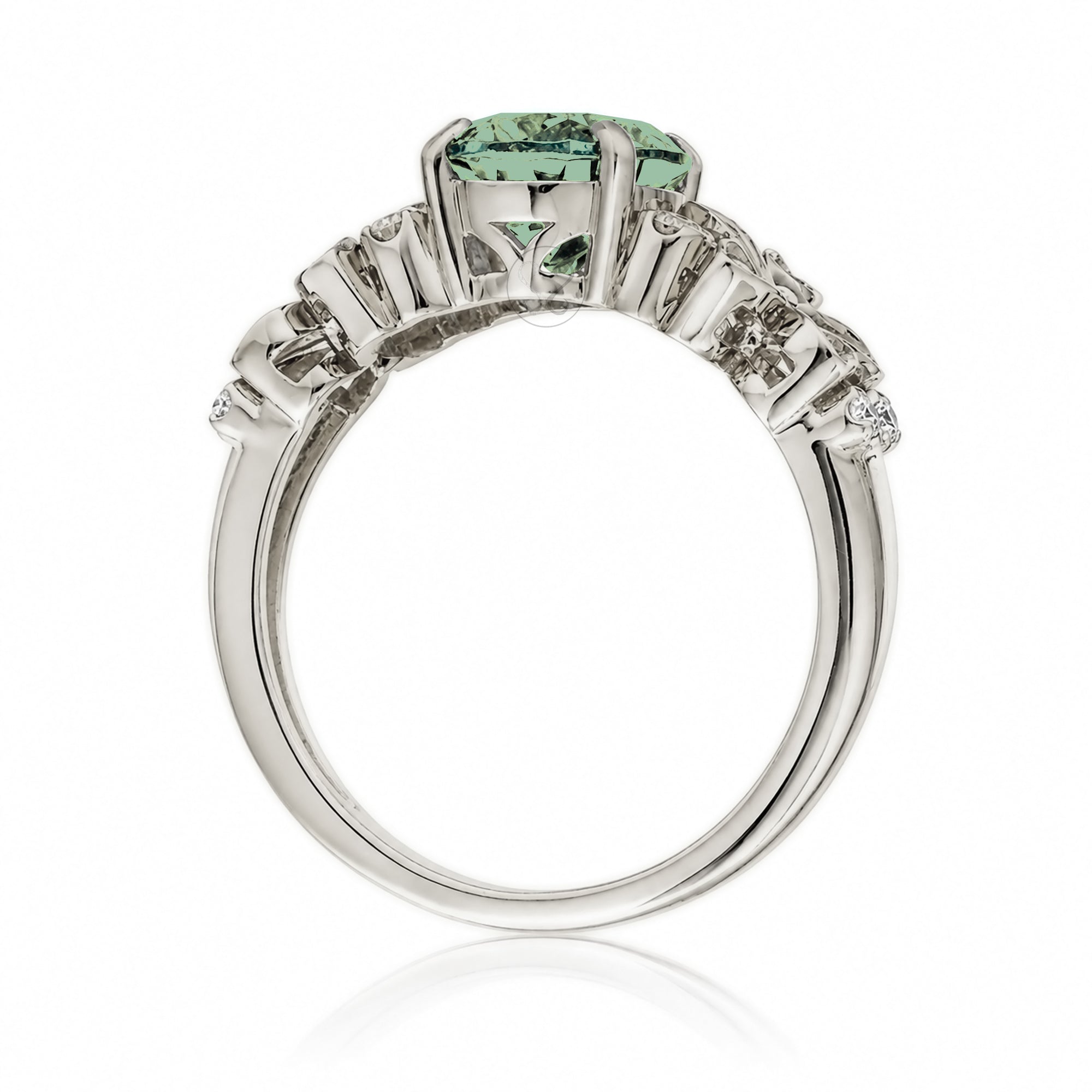 The Island Plumeria Oval Green Sapphire Ring