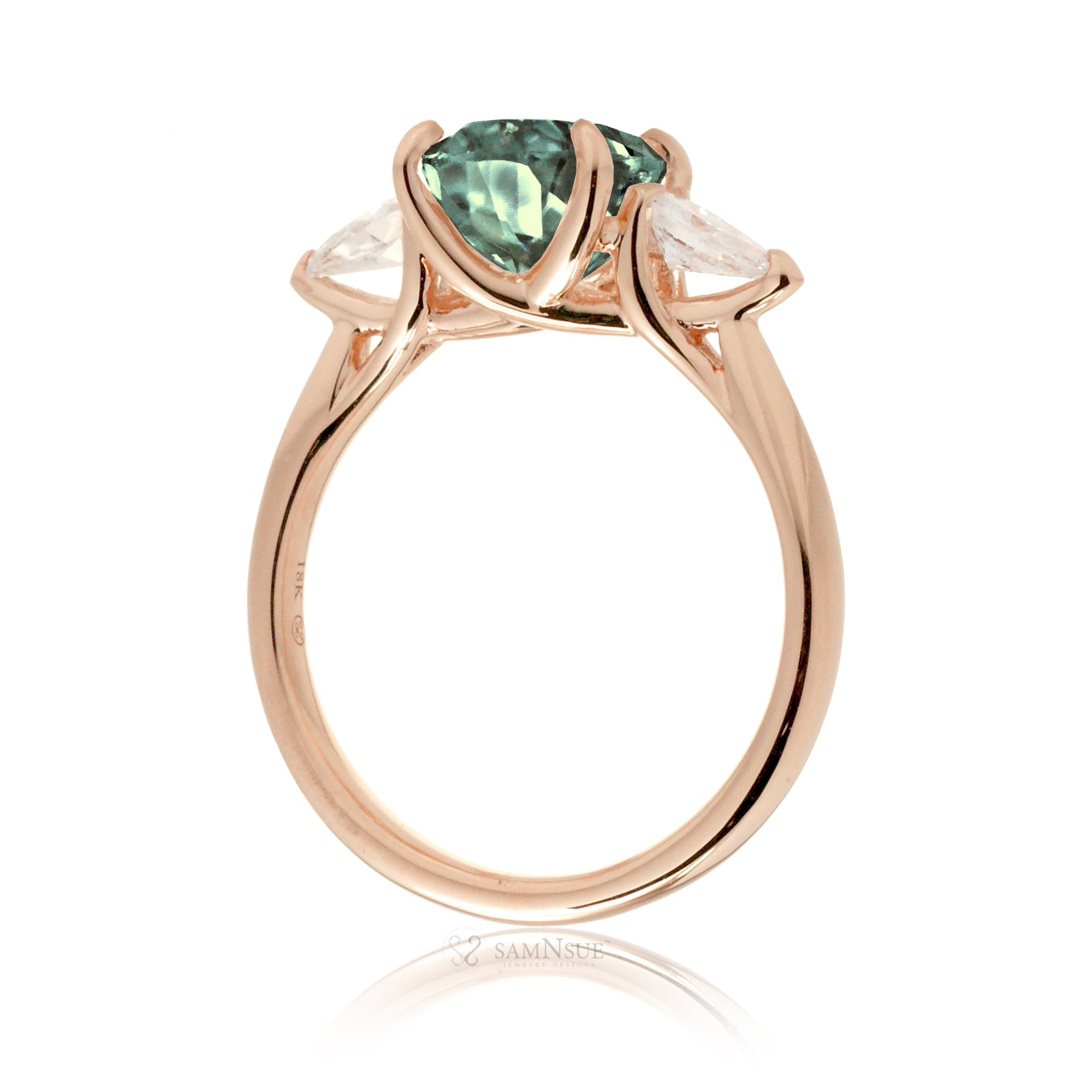 The Iris Oval Cut Green Sapphire Ring