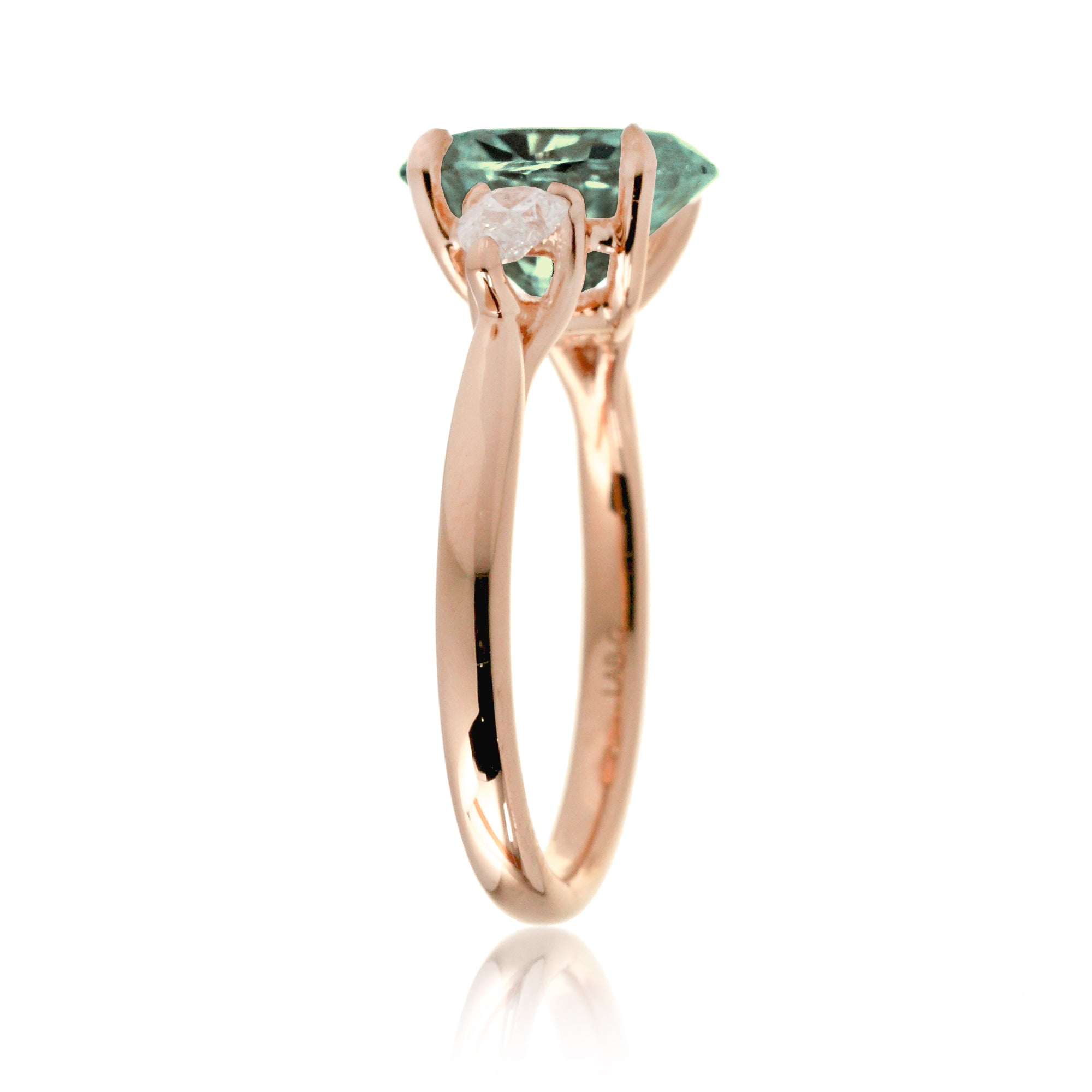 The Iris Oval Cut Green Sapphire Ring
