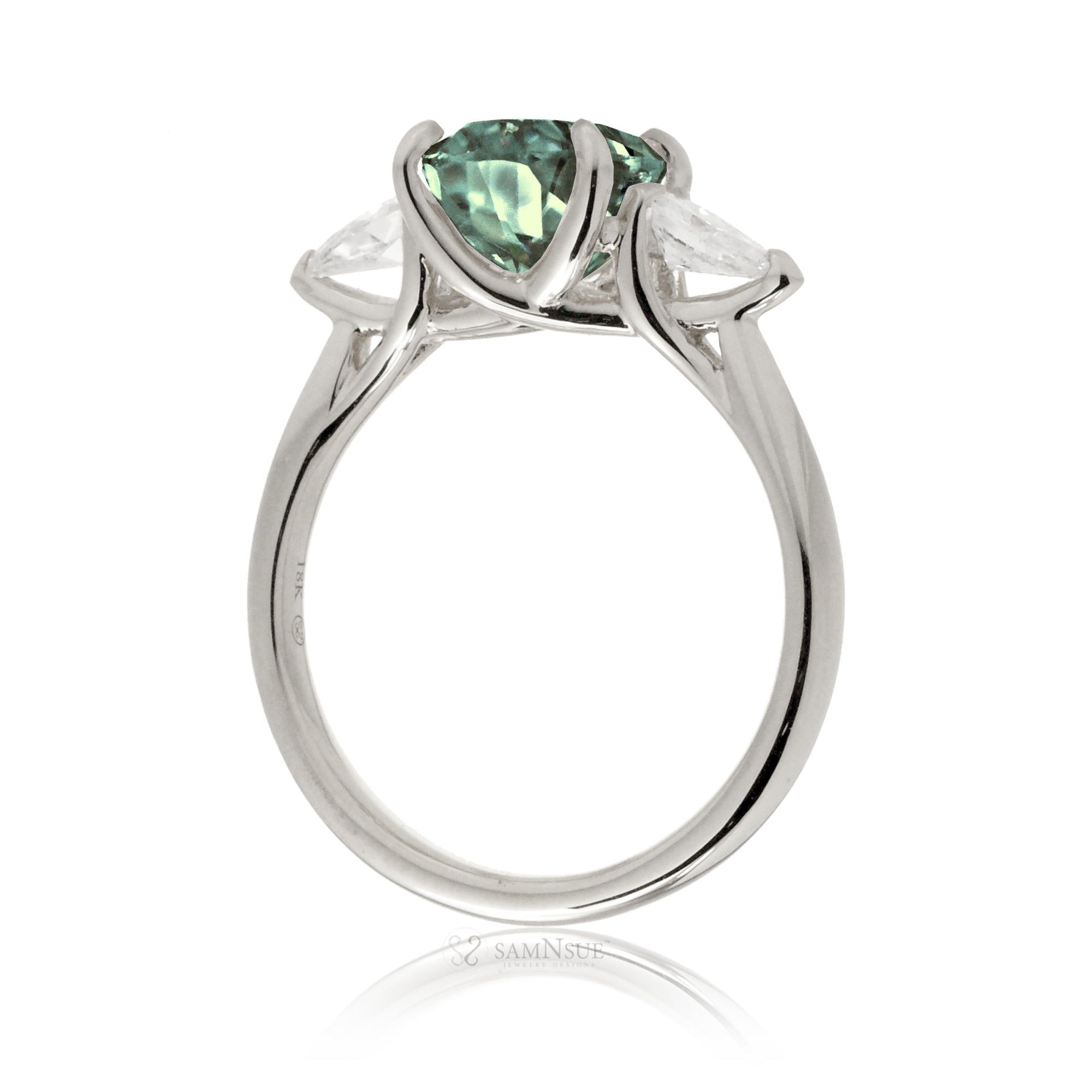 The Iris Oval Cut Green Sapphire Ring