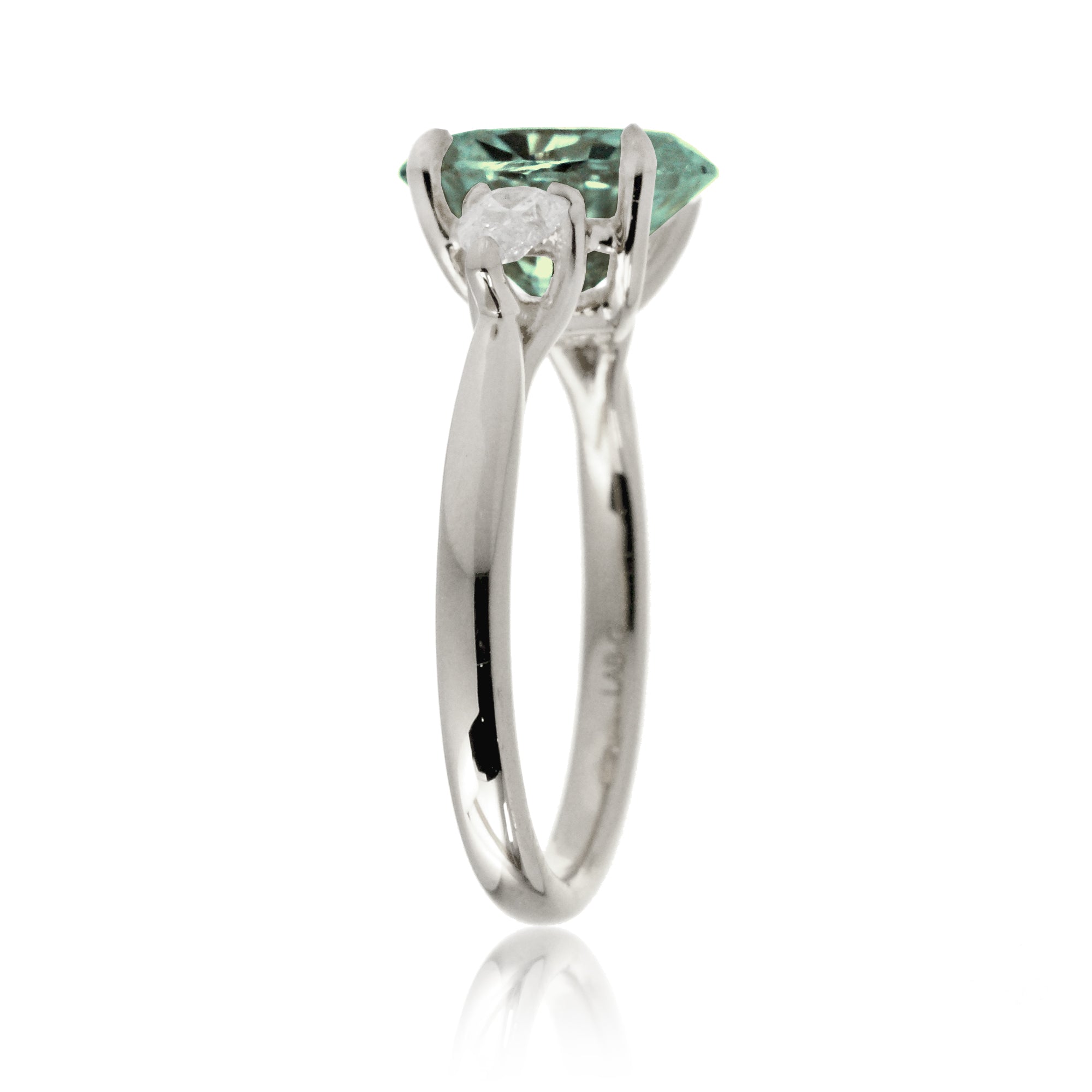 The Iris Oval Cut Green Sapphire Ring