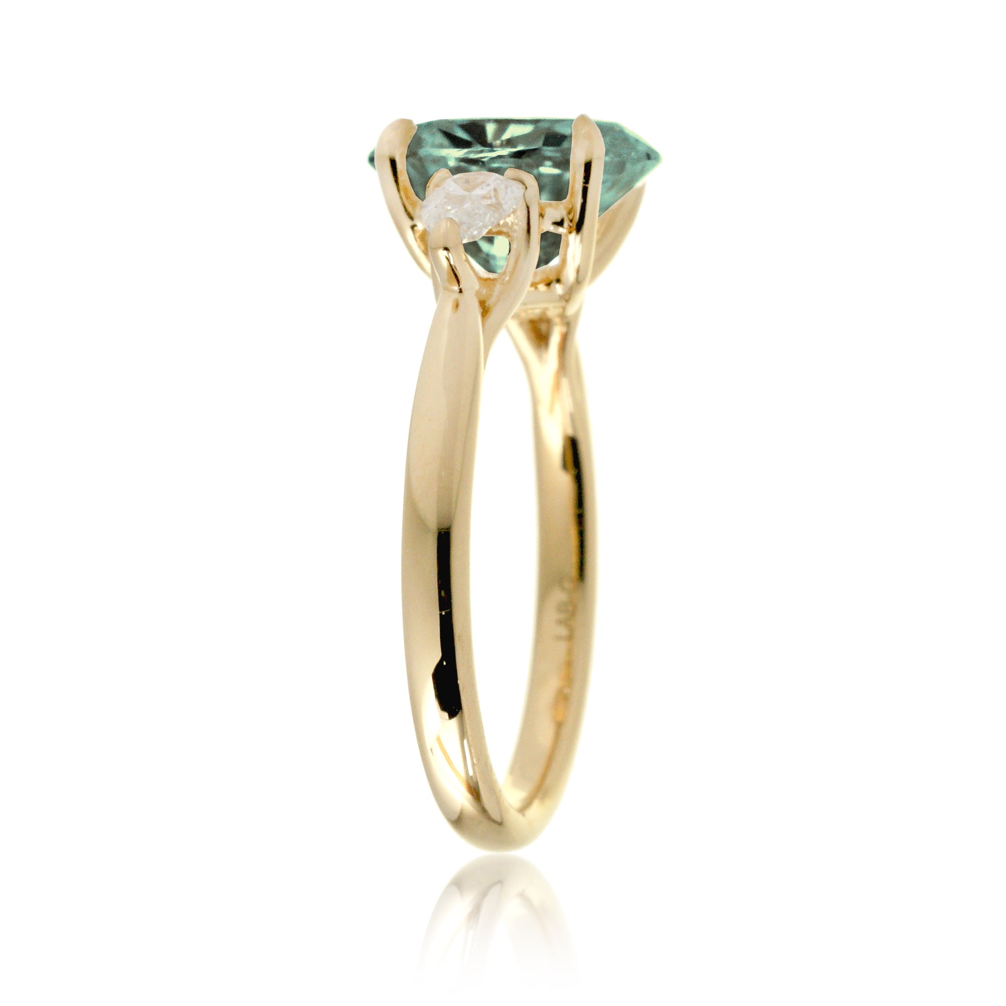 The Iris Oval Cut Green Sapphire Ring