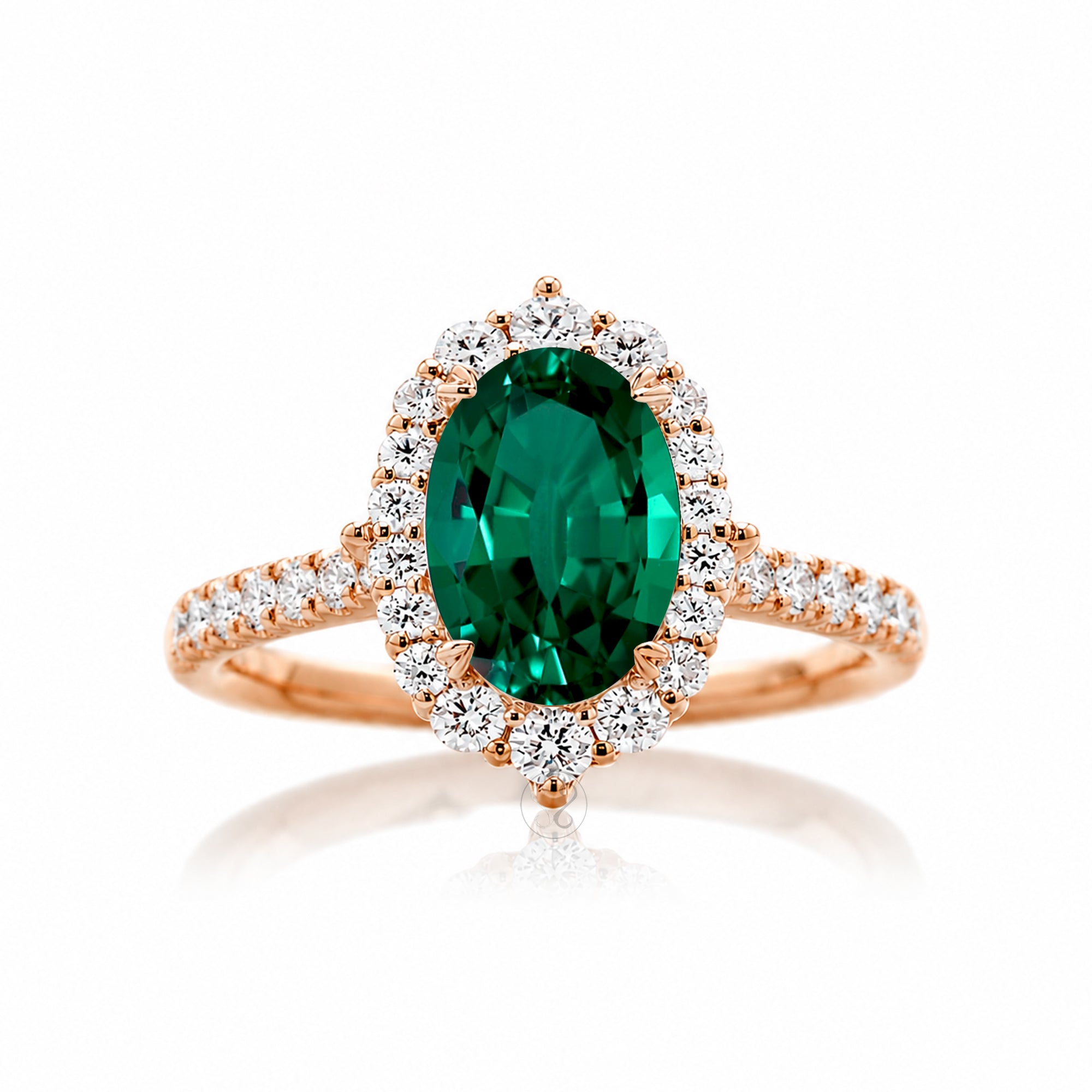 The Haley Oval Green Emerald Ring