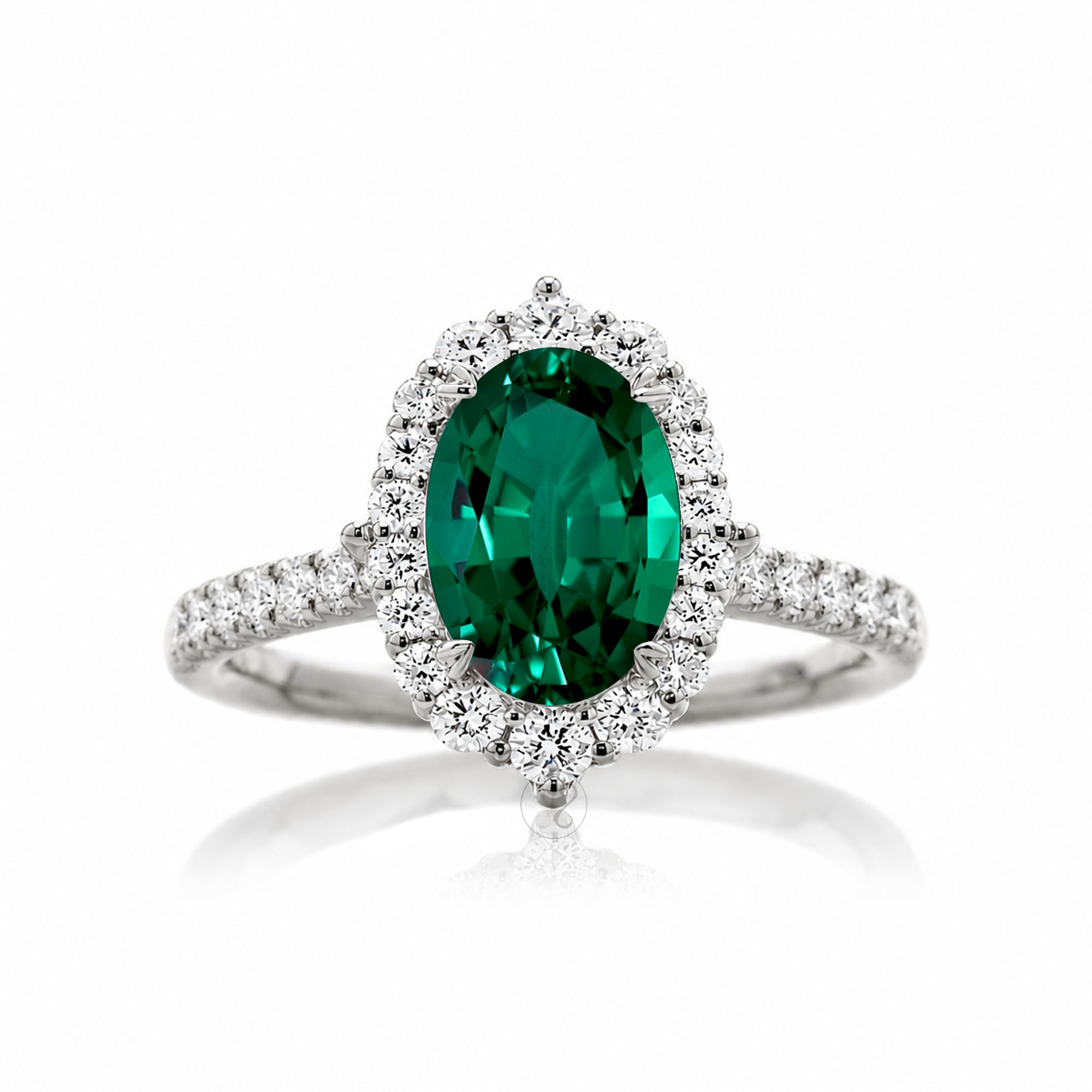 The Haley Oval Green Emerald Ring