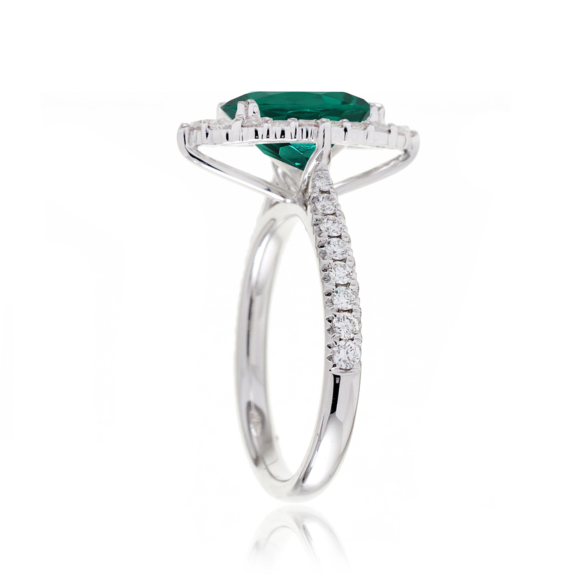 The Haley Oval Lab-Grown Green Emerald Ring