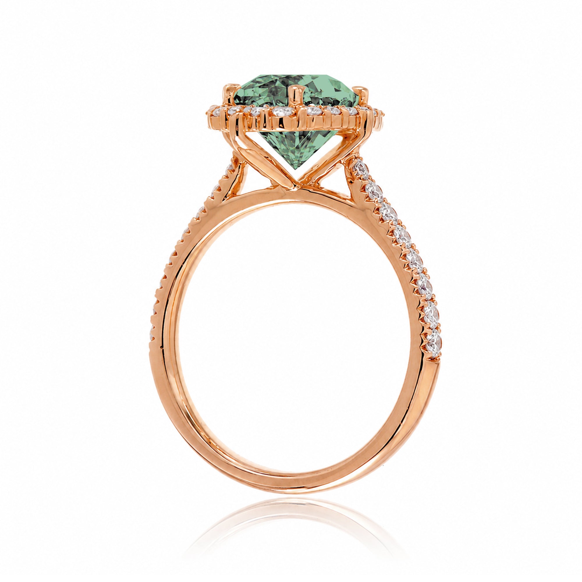 The Haley Oval Cut Green Sapphire Ring