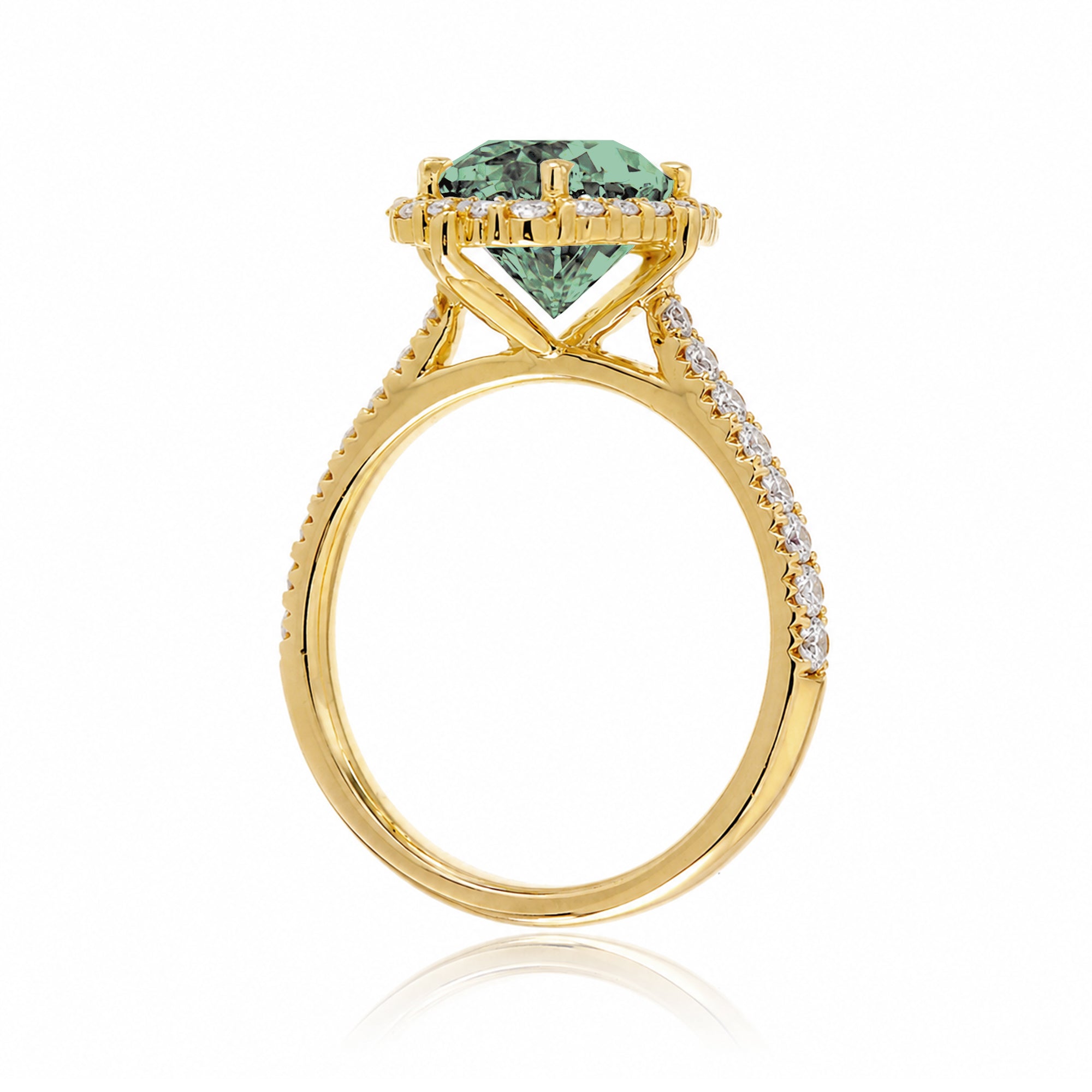 The Haley Oval Cut Green Sapphire Ring