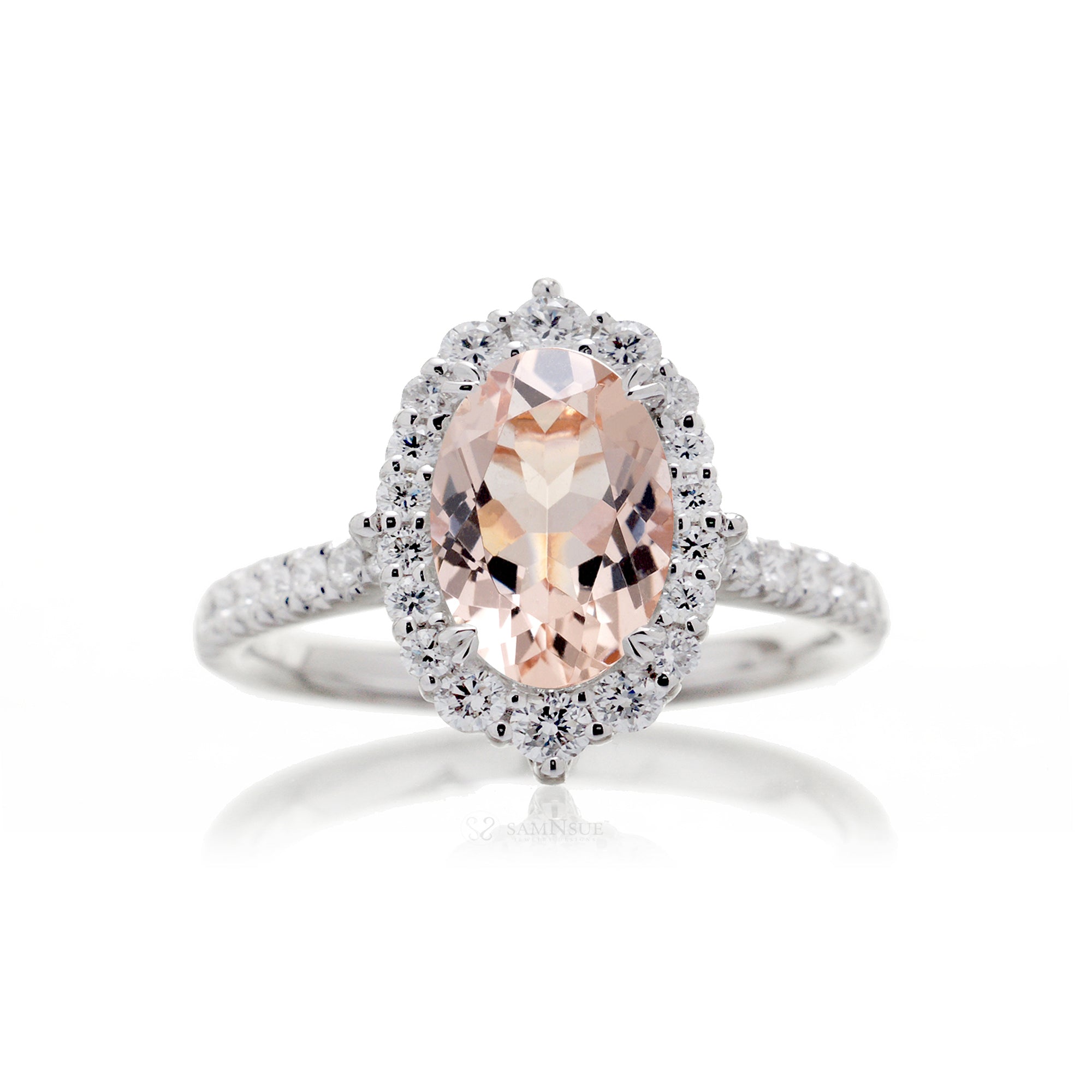 The Haley Oval Cut Morganite Ring