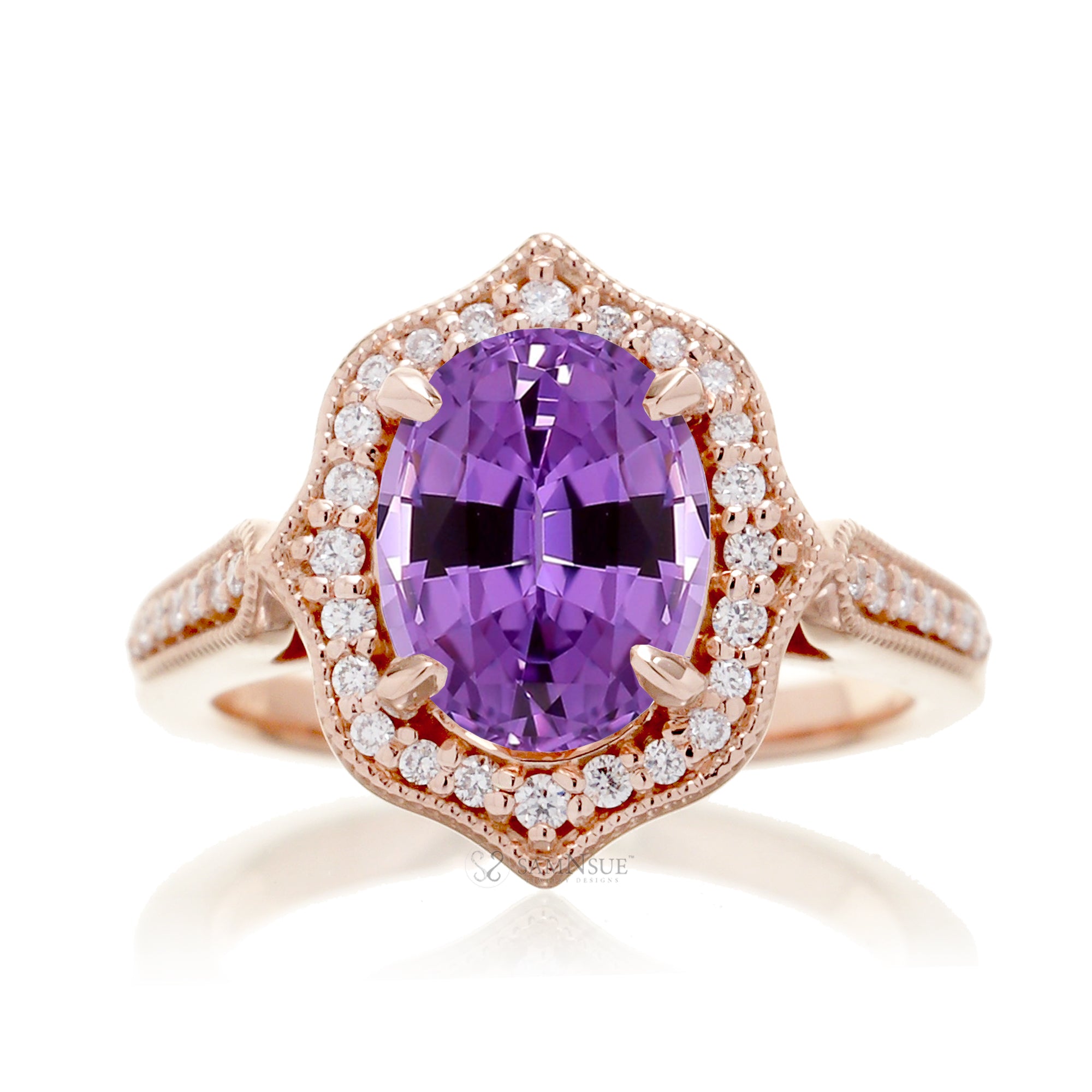 The Genevieve Oval Cut Amethyst Ring