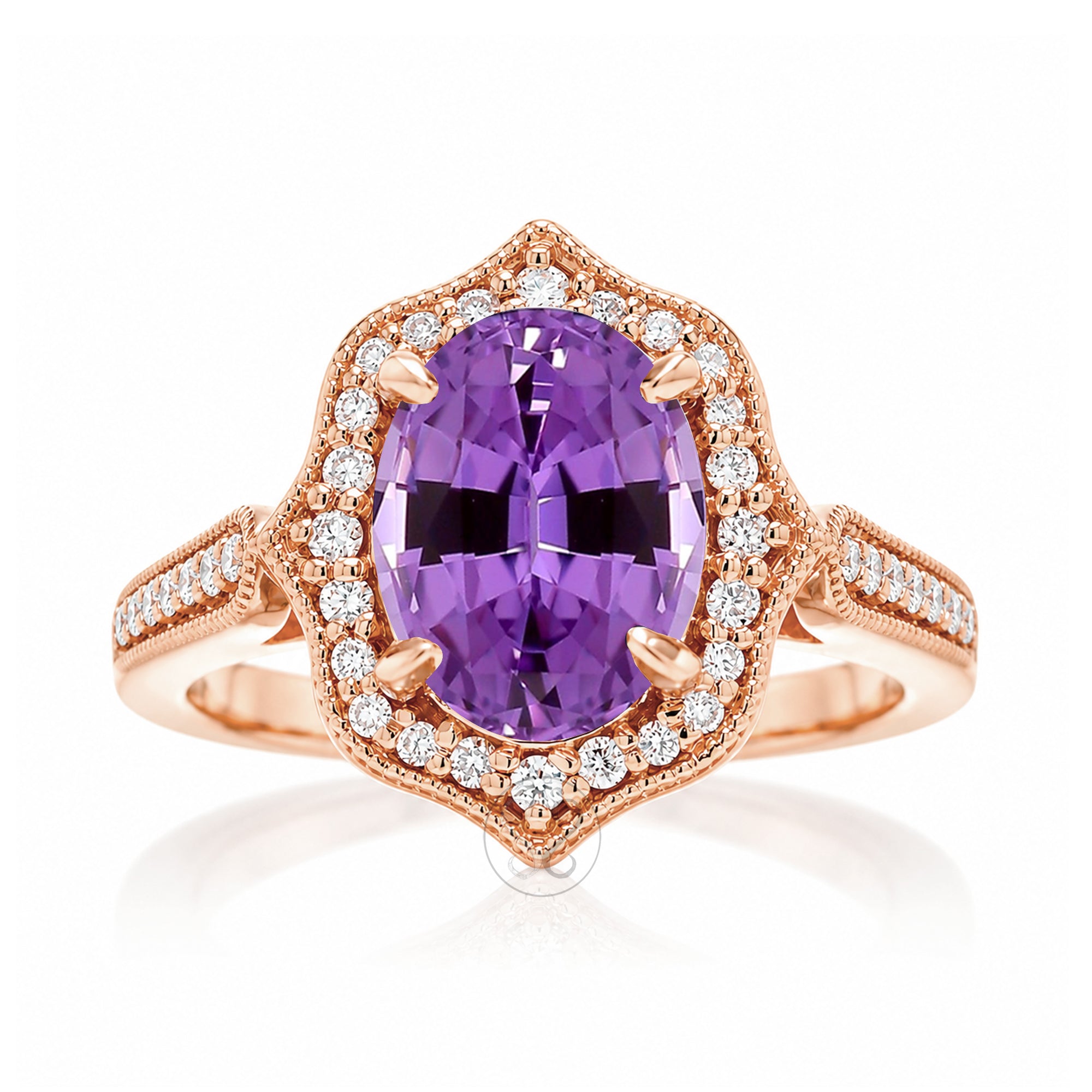 The Genevieve Oval Cut Amethyst Ring