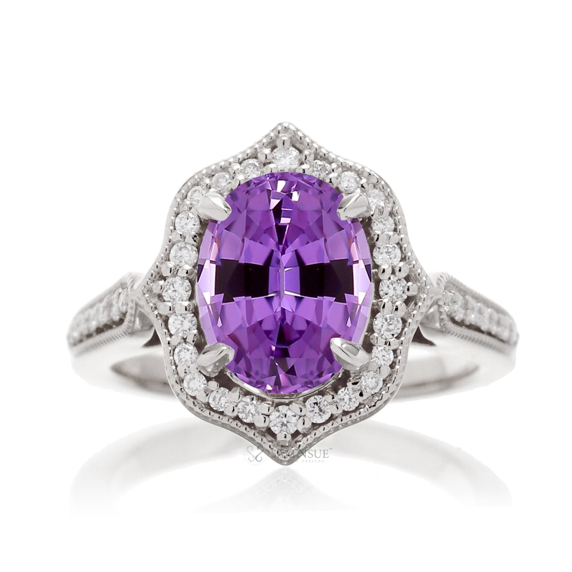 The Genevieve Oval Cut Amethyst Ring