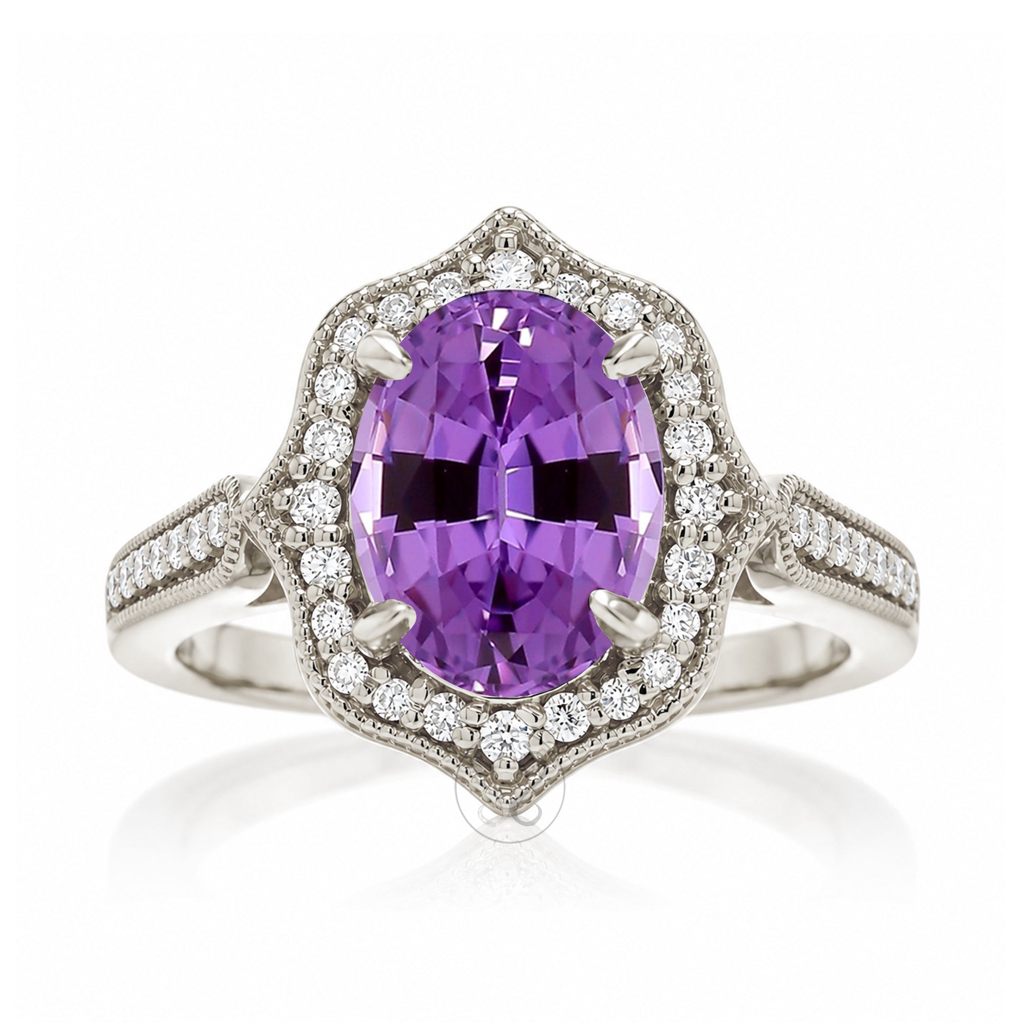 The Genevieve Oval Cut Amethyst Ring