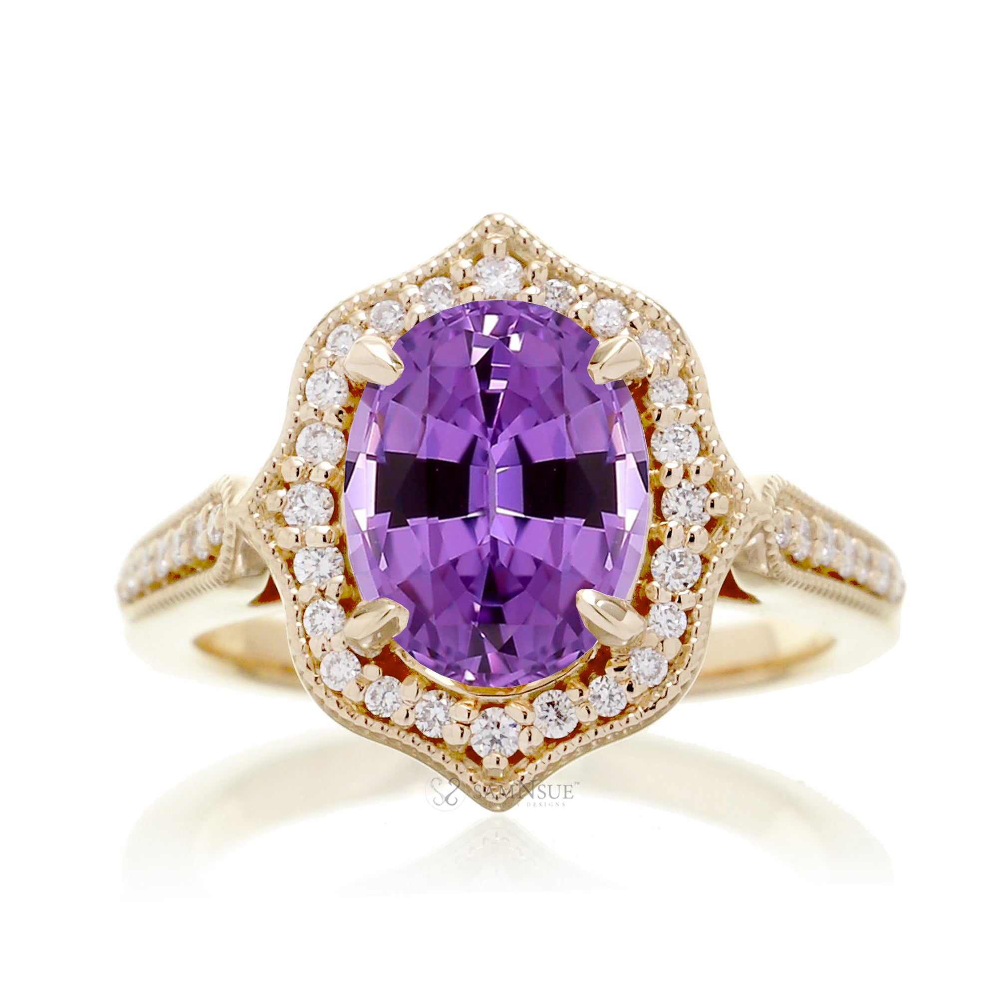 The Genevieve Oval Cut Amethyst Ring