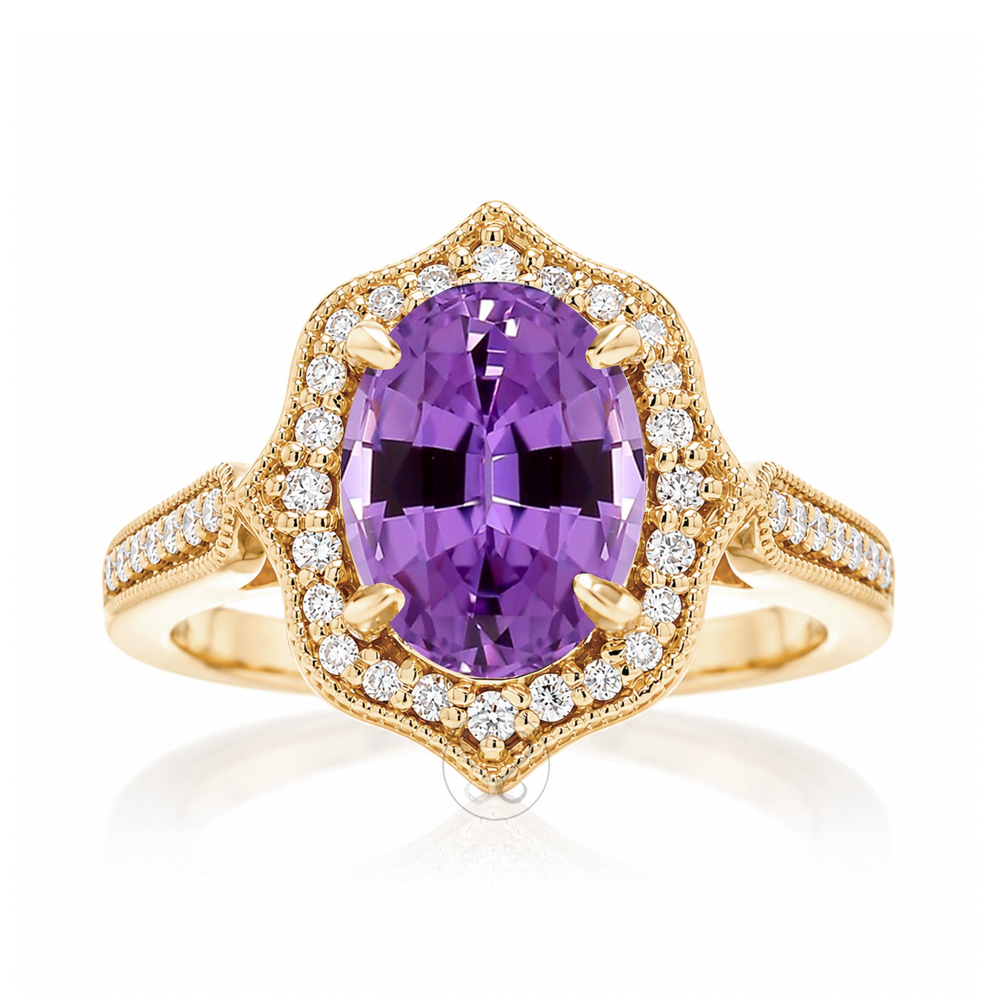 The Genevieve Oval Cut Amethyst Ring