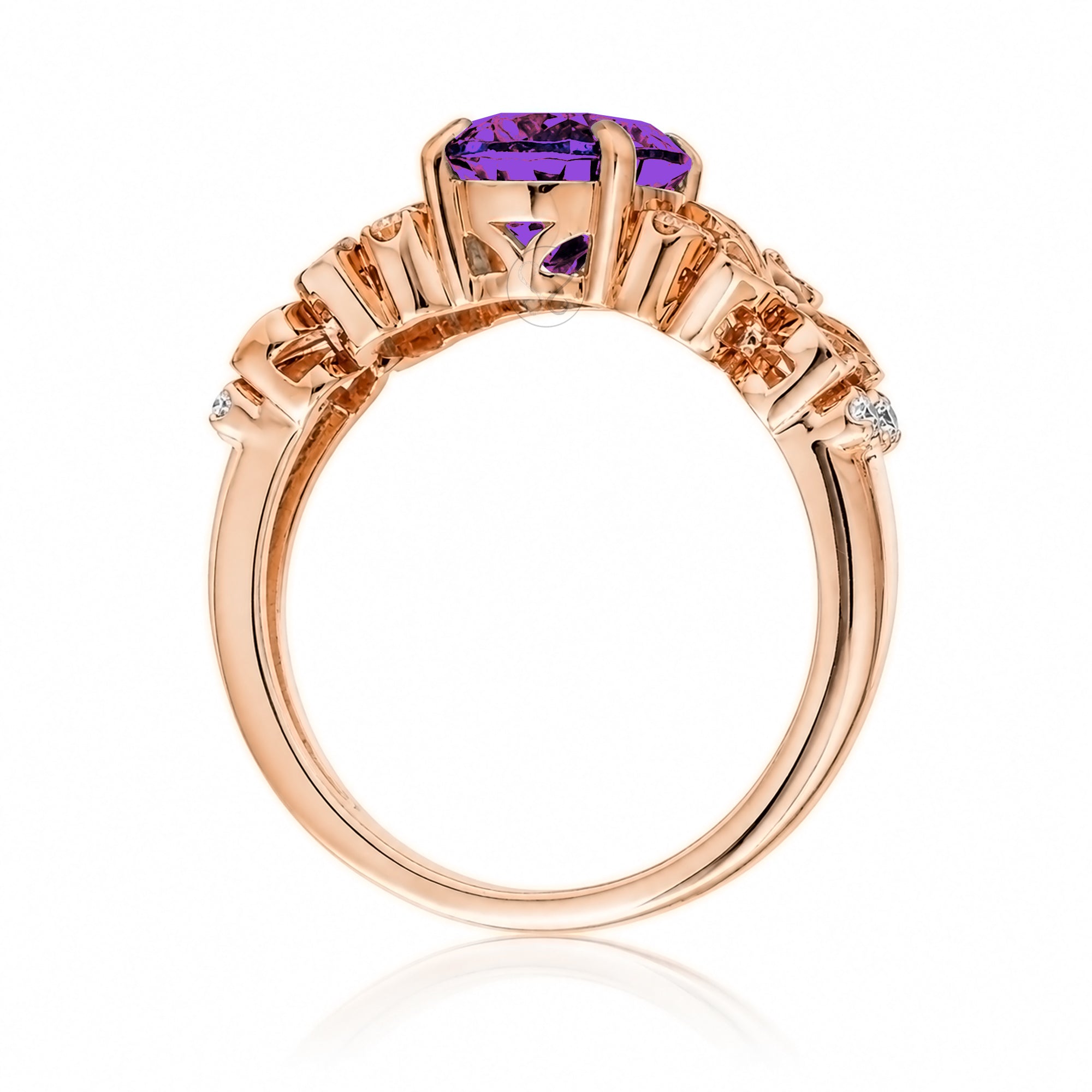 The Island Plumeria Oval Amethyst Ring