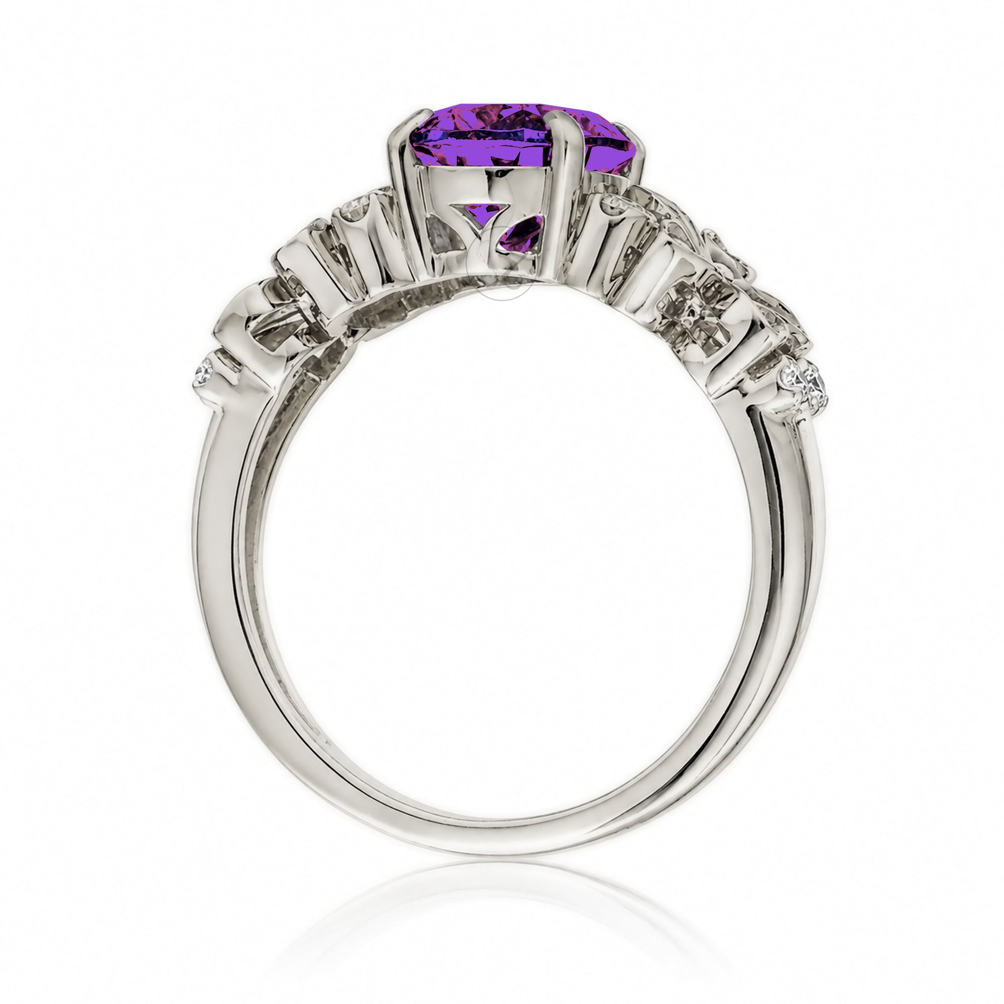 The Island Plumeria Oval Amethyst Ring